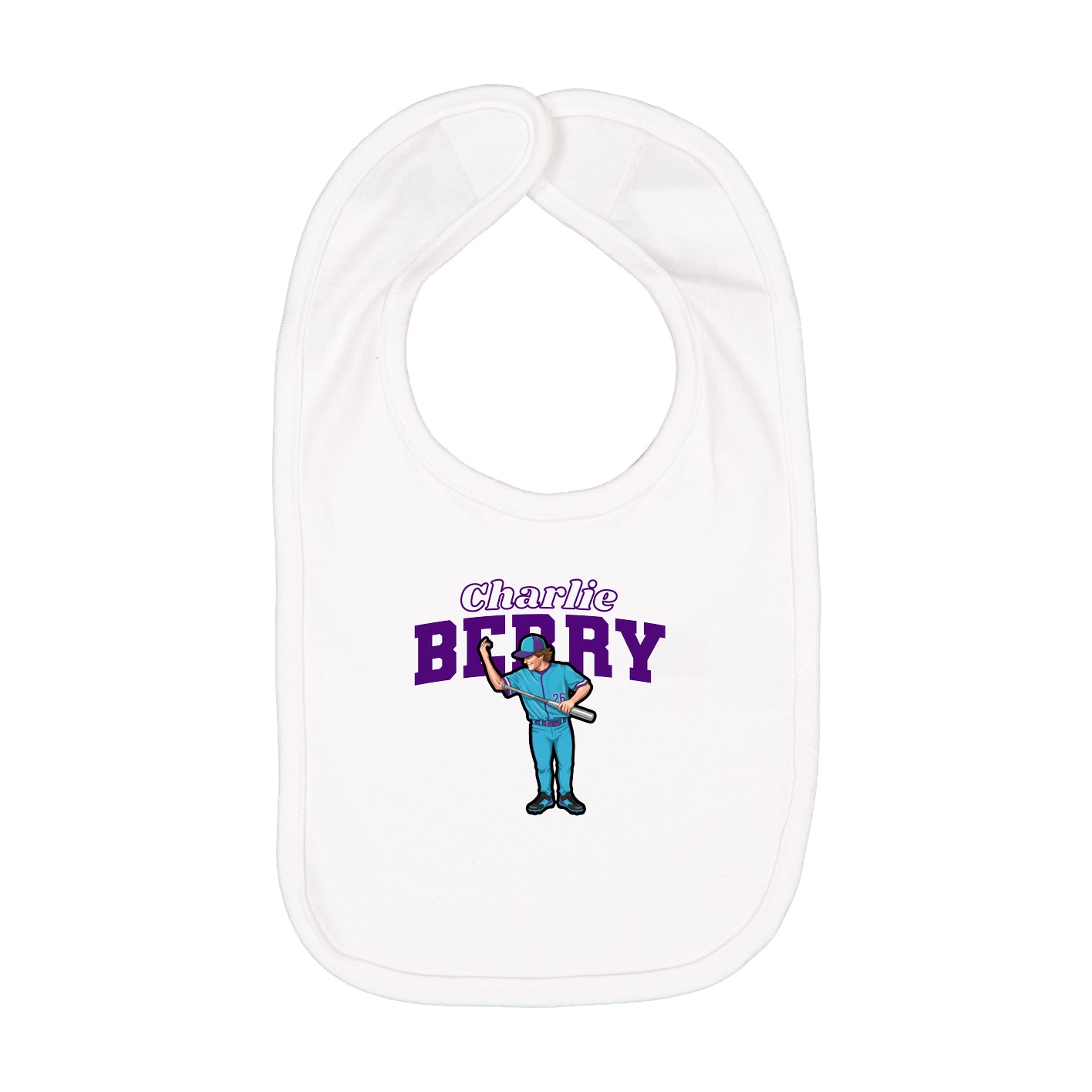 Infant Bib — Name Arch in White