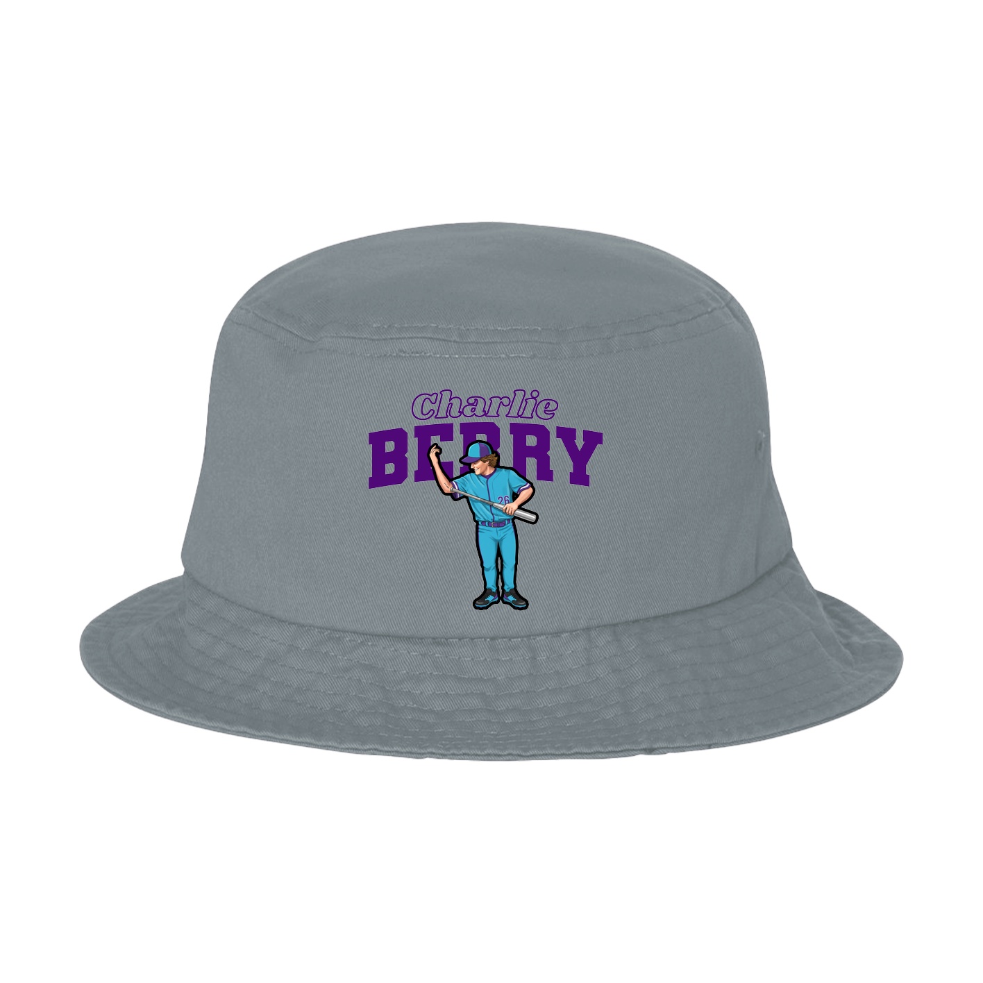Bucket Cap — Name Arch in Grey