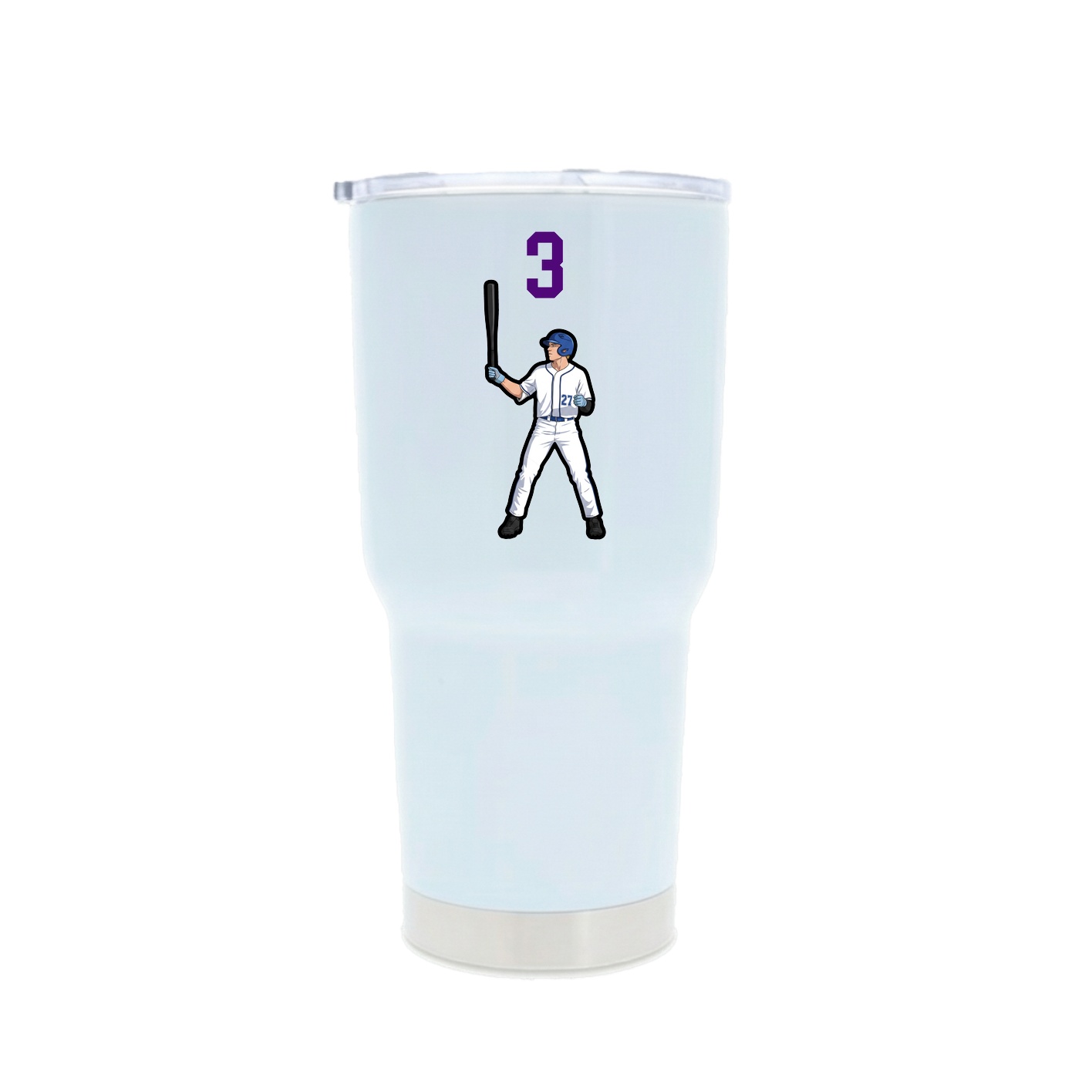 30oz Stainless Steel Tumbler — Number Top in White