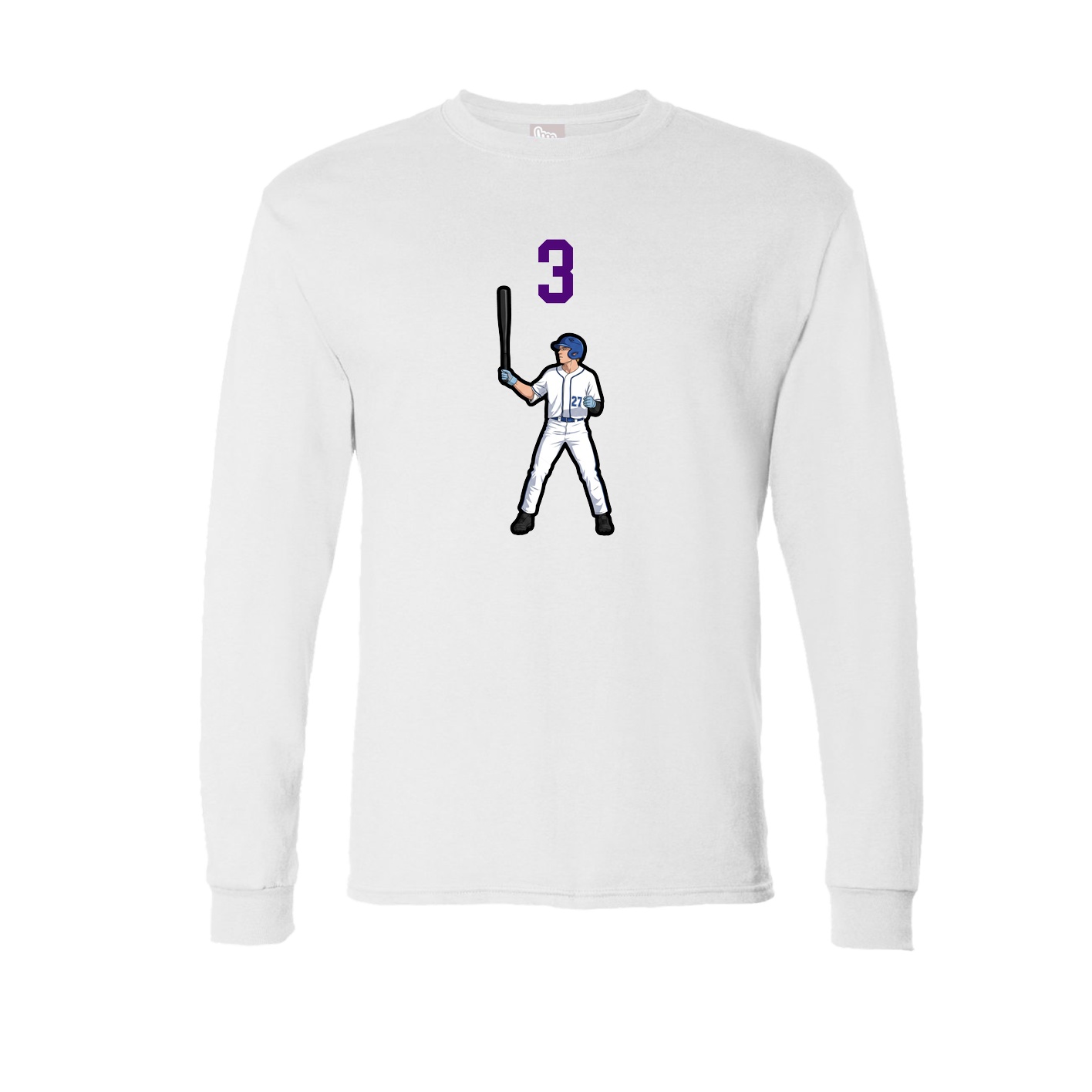 Long Sleeve Tee — Number Top in White