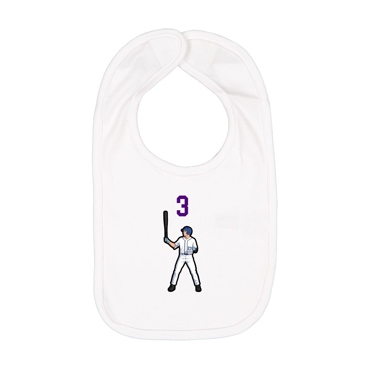 Infant Bib — Number Top in White