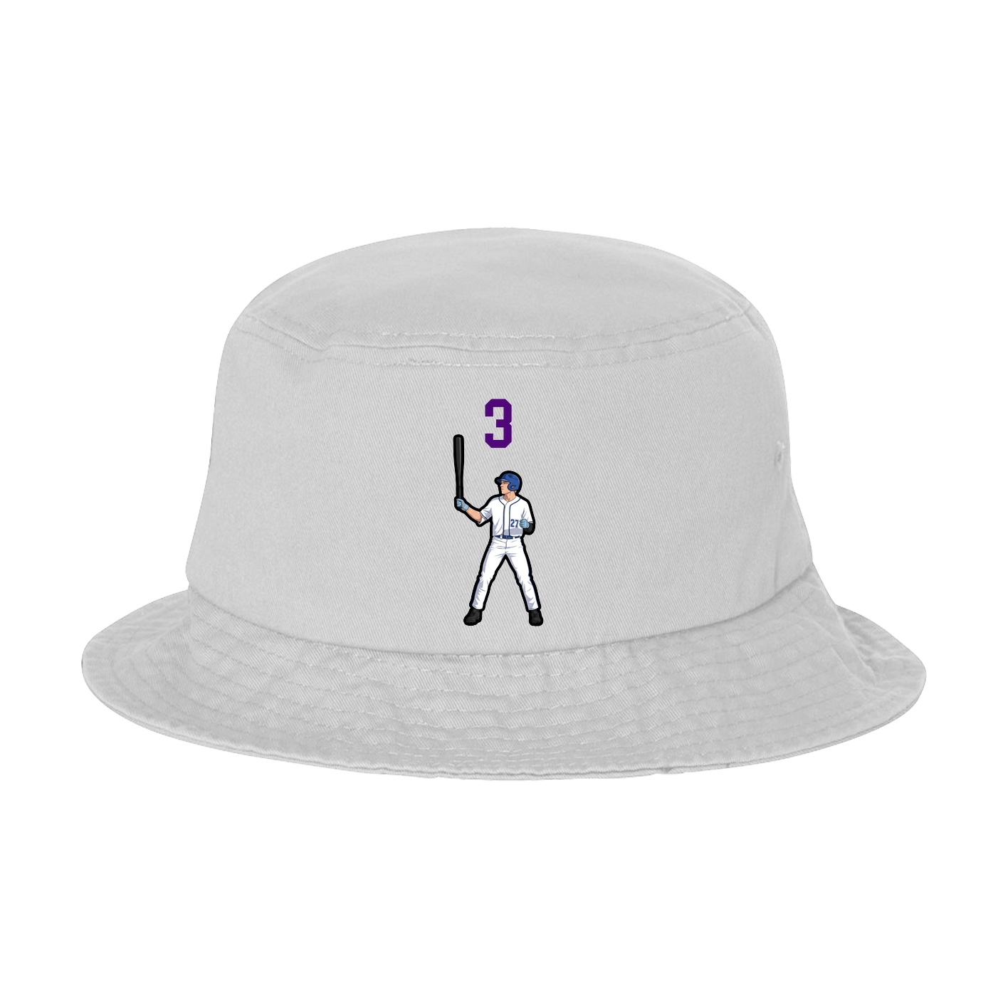 Bucket Cap — Number Top in White