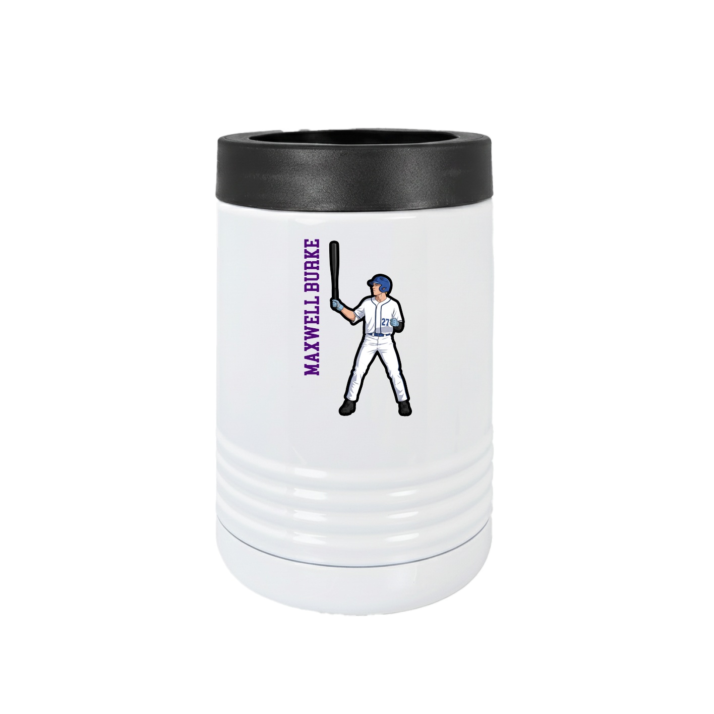 Beverage Holder — Name Vertical in White