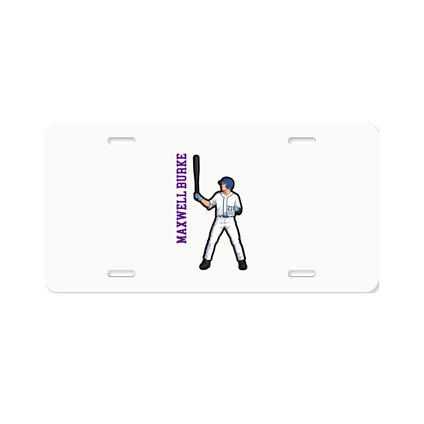 License Plate — Name Vertical in Classic