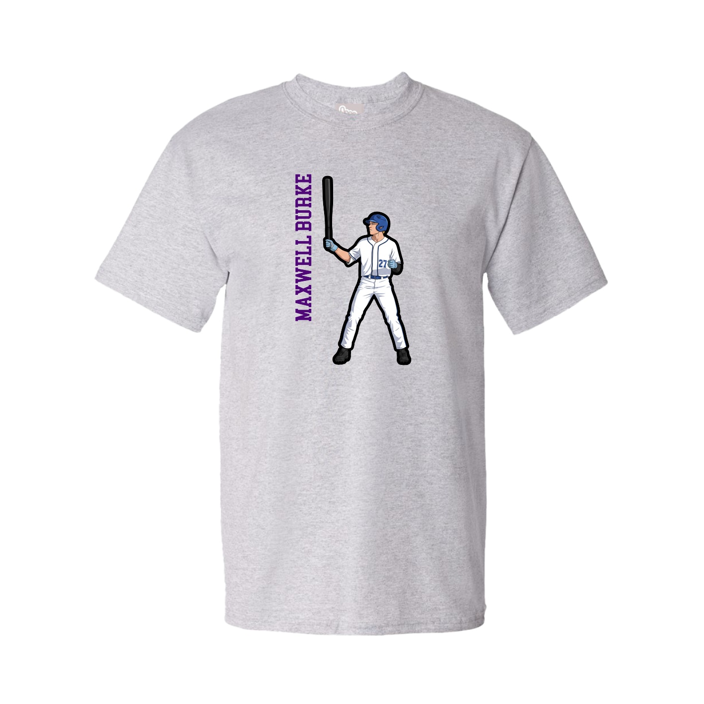 Youth Tee — Name Vertical in Grey
