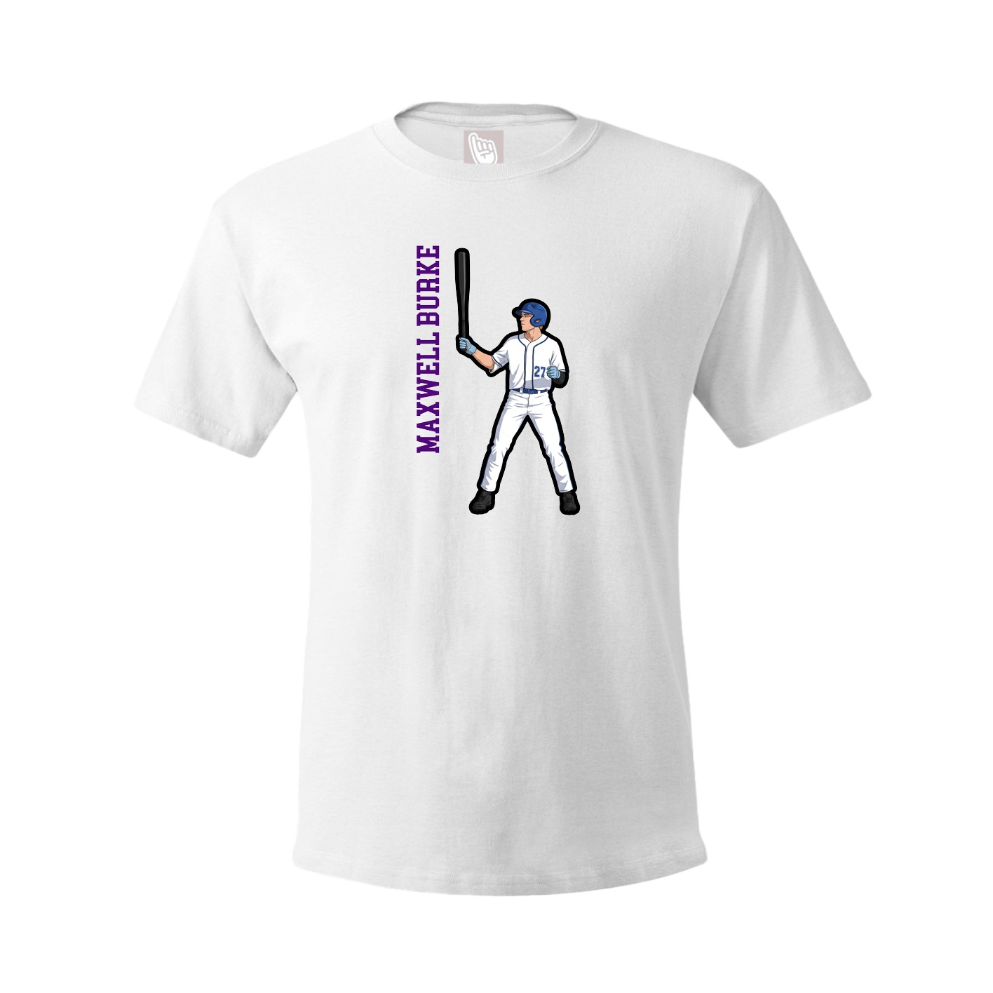 Youth Tee — Name Vertical in White