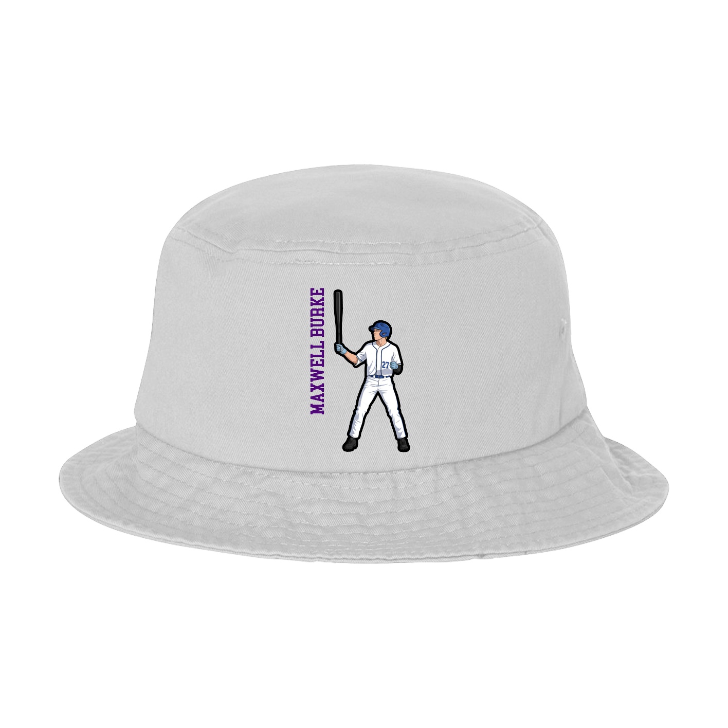 Bucket Cap — Name Vertical in White