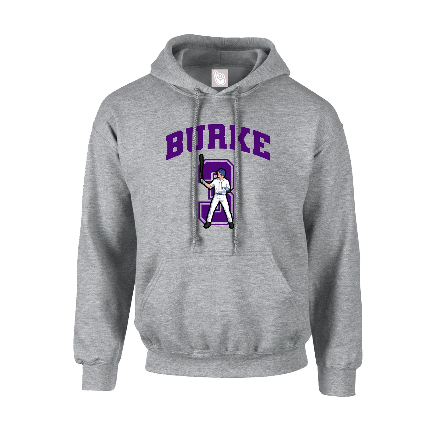 Hoodie — Number in Grey