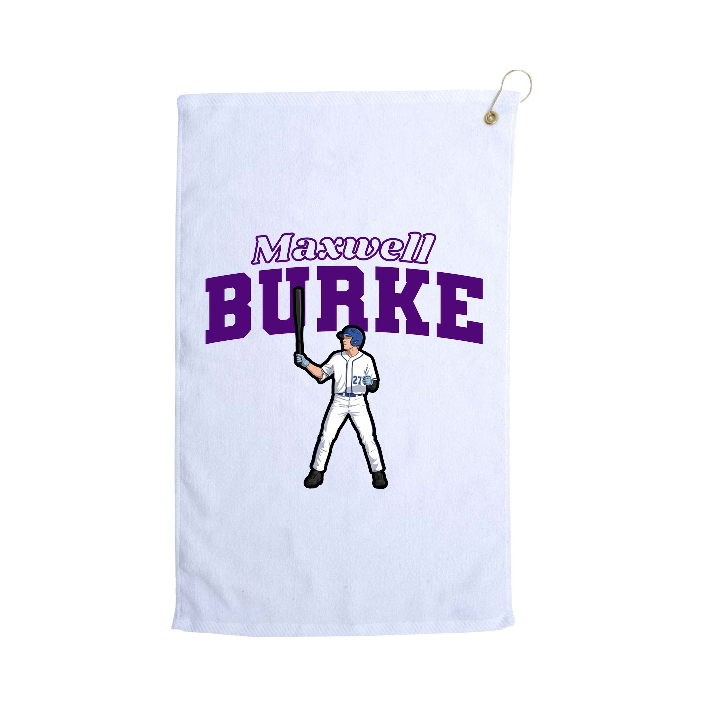 Golf Towel — Name Arch in White