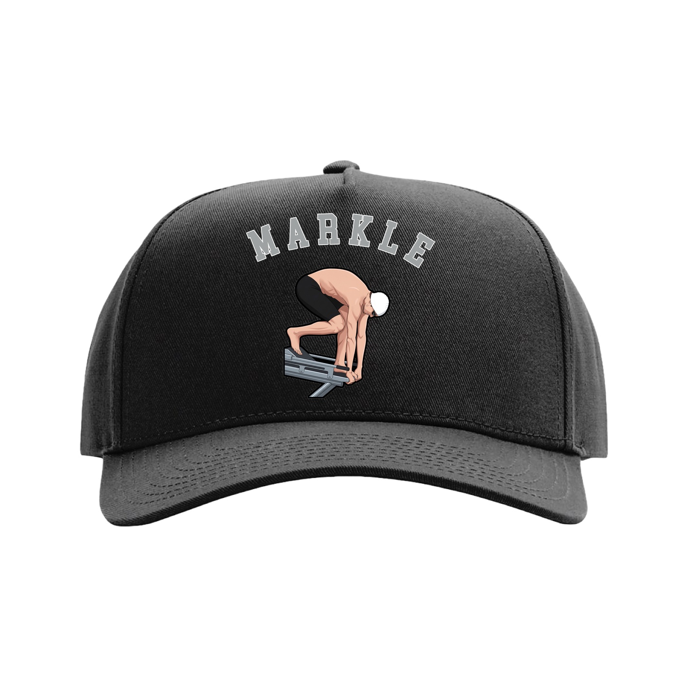 Full Fabric Five-Panel Champ Cap — Shirsey Arch in Black