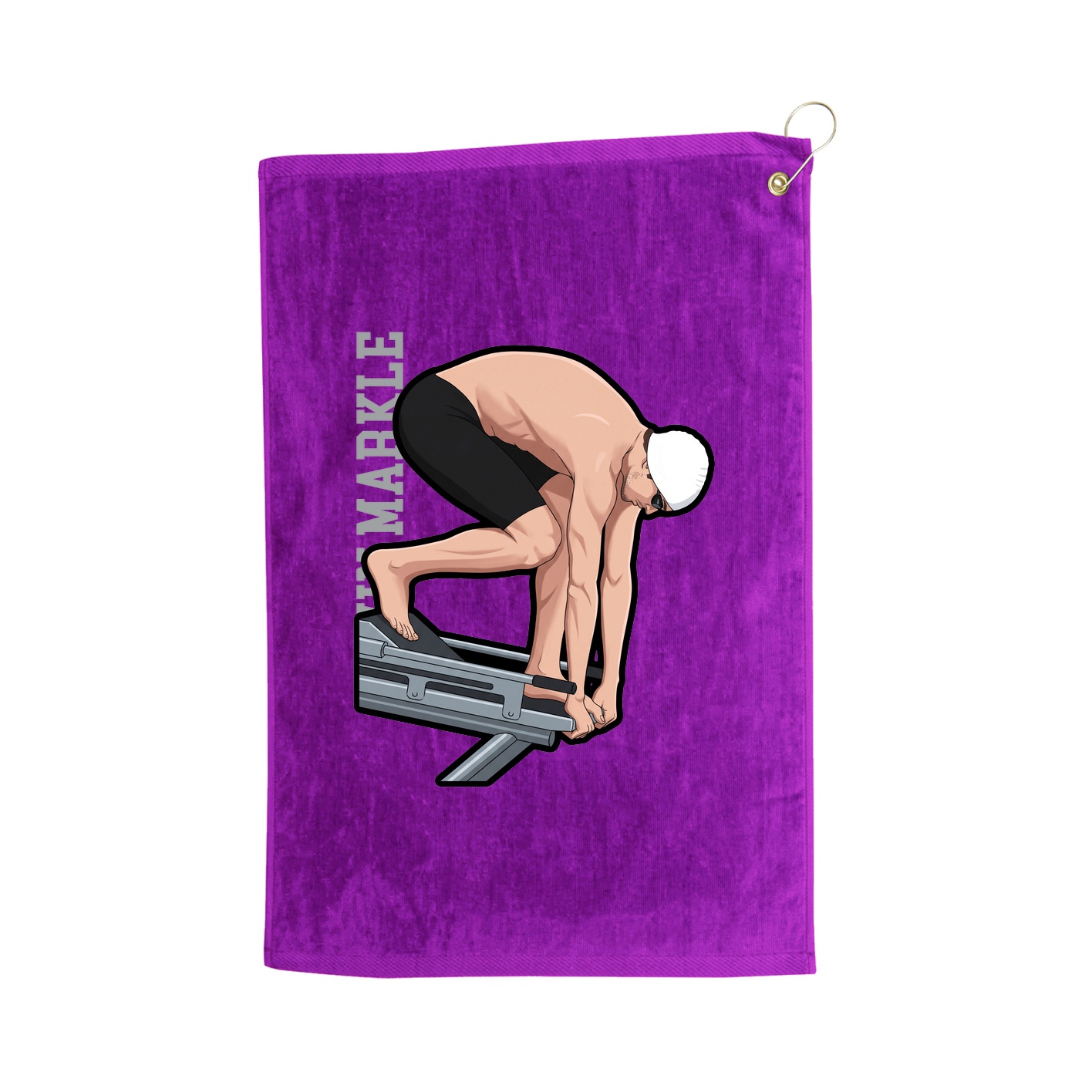 Golf Towel — Name Vertical in Purple