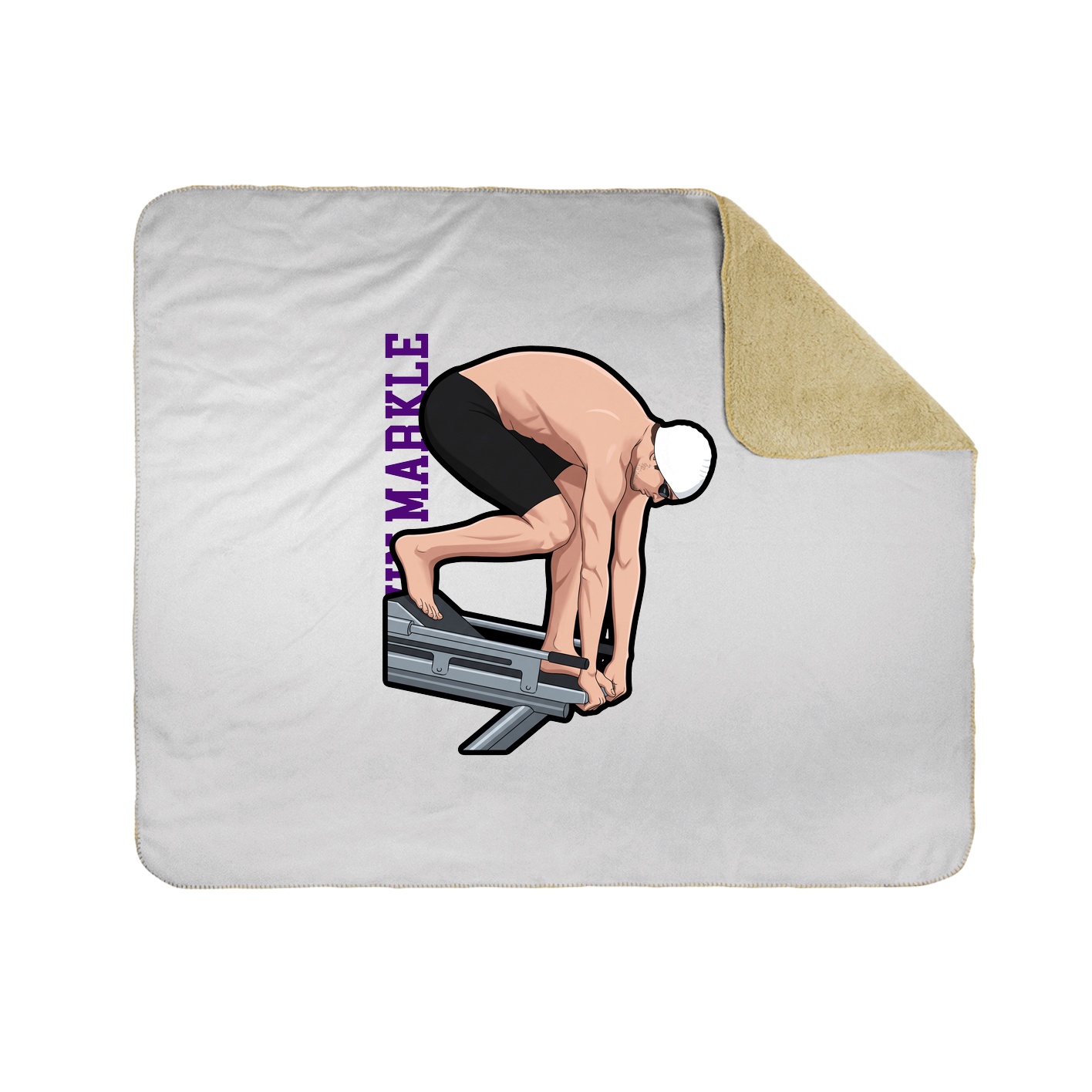 Throw Blanket — Name Vertical in White