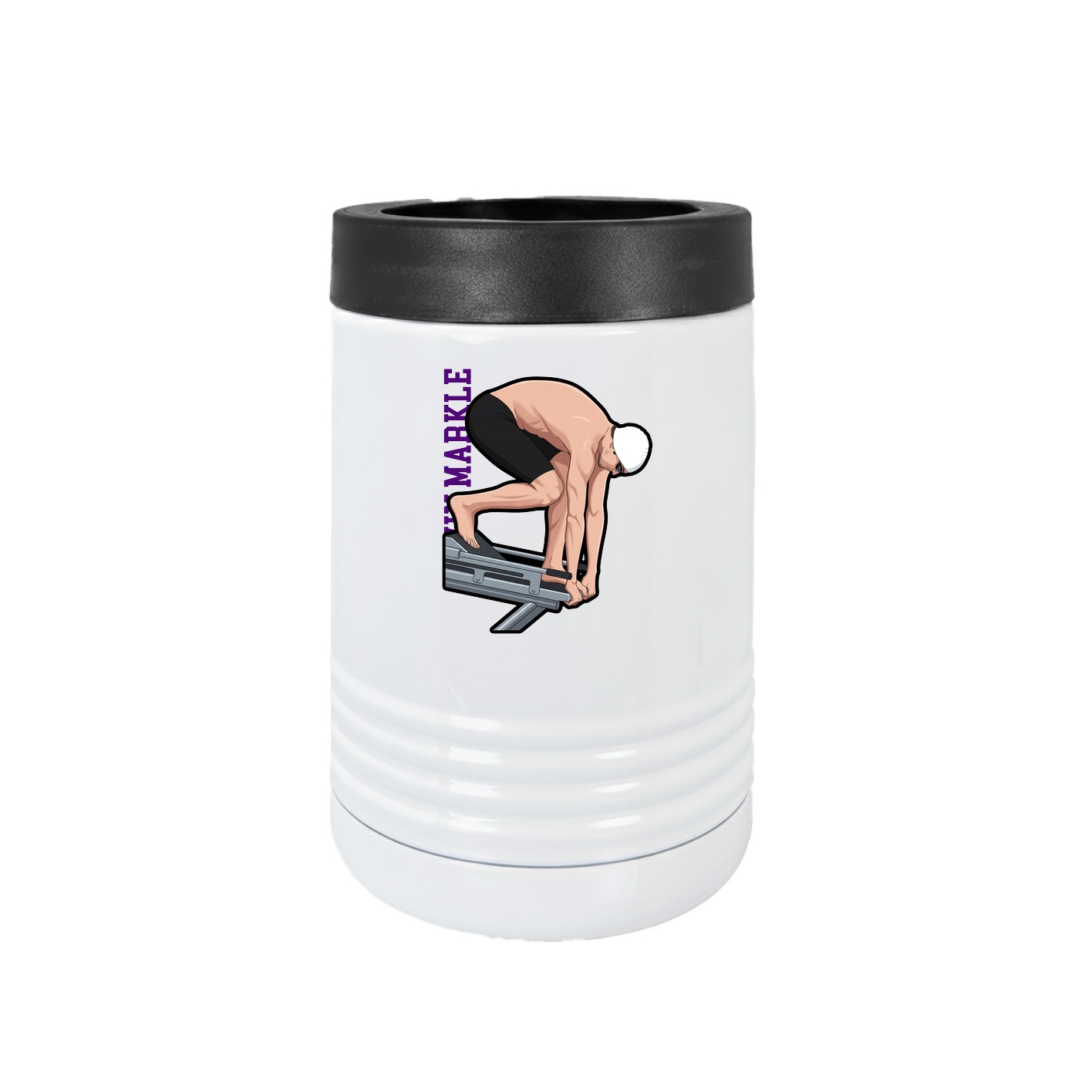 Beverage Holder — Name Vertical in White