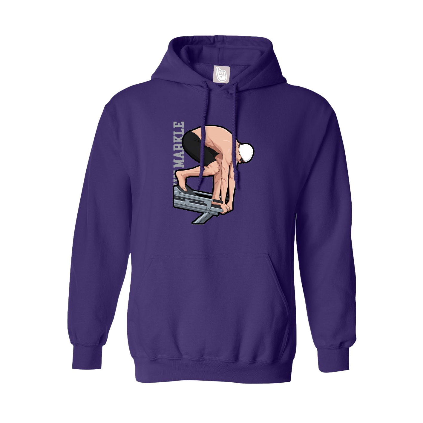Youth Hoodie — Name Vertical in Purple