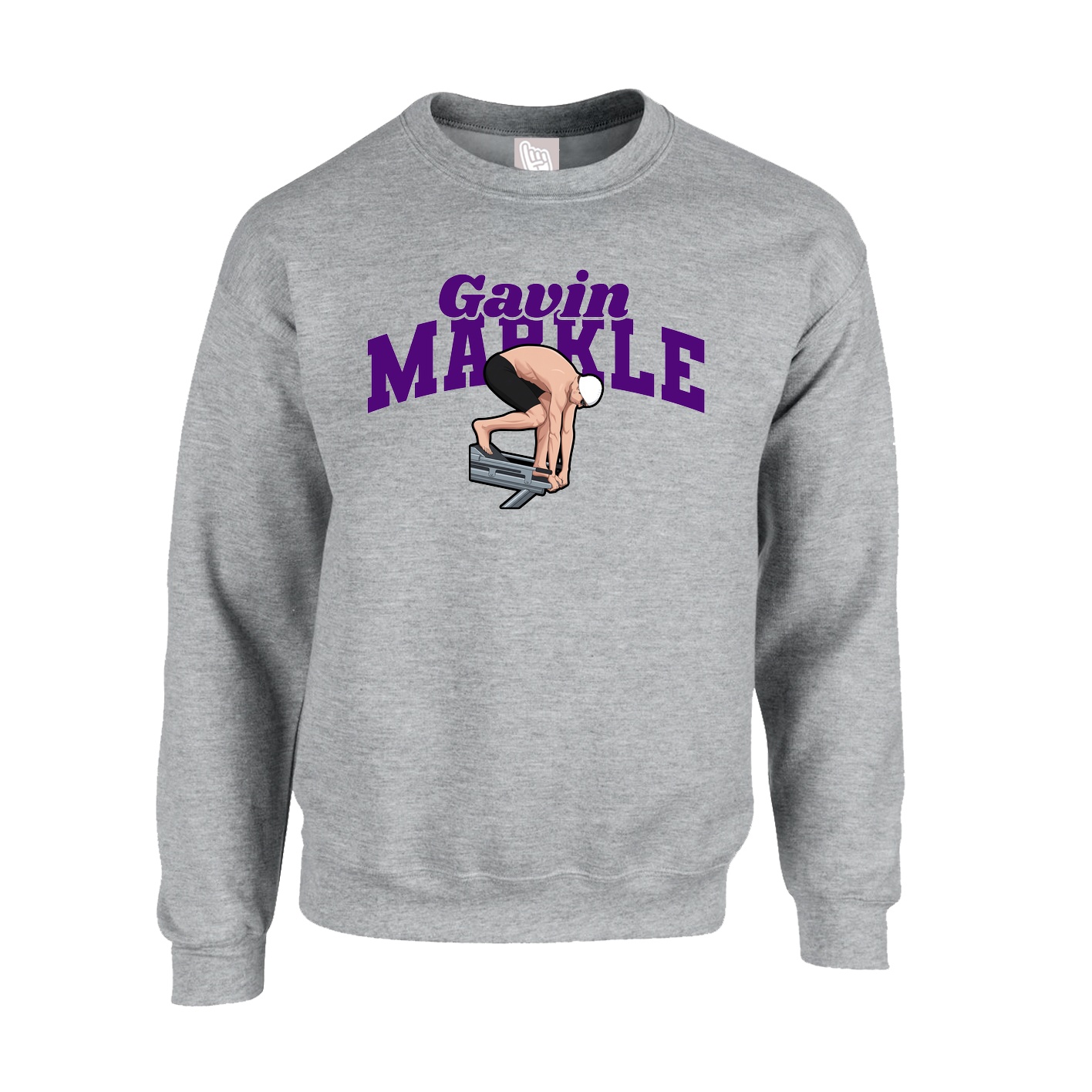 Fleece Crew — Signature Arch in Grey