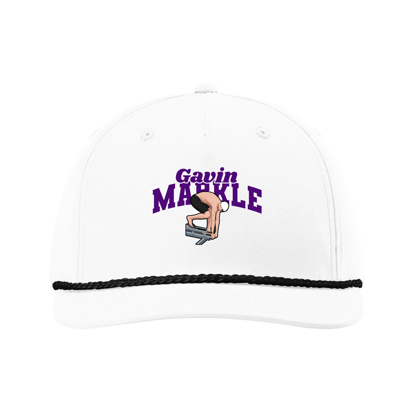 Five-Panel Classic Rope Cap — Signature Arch in White