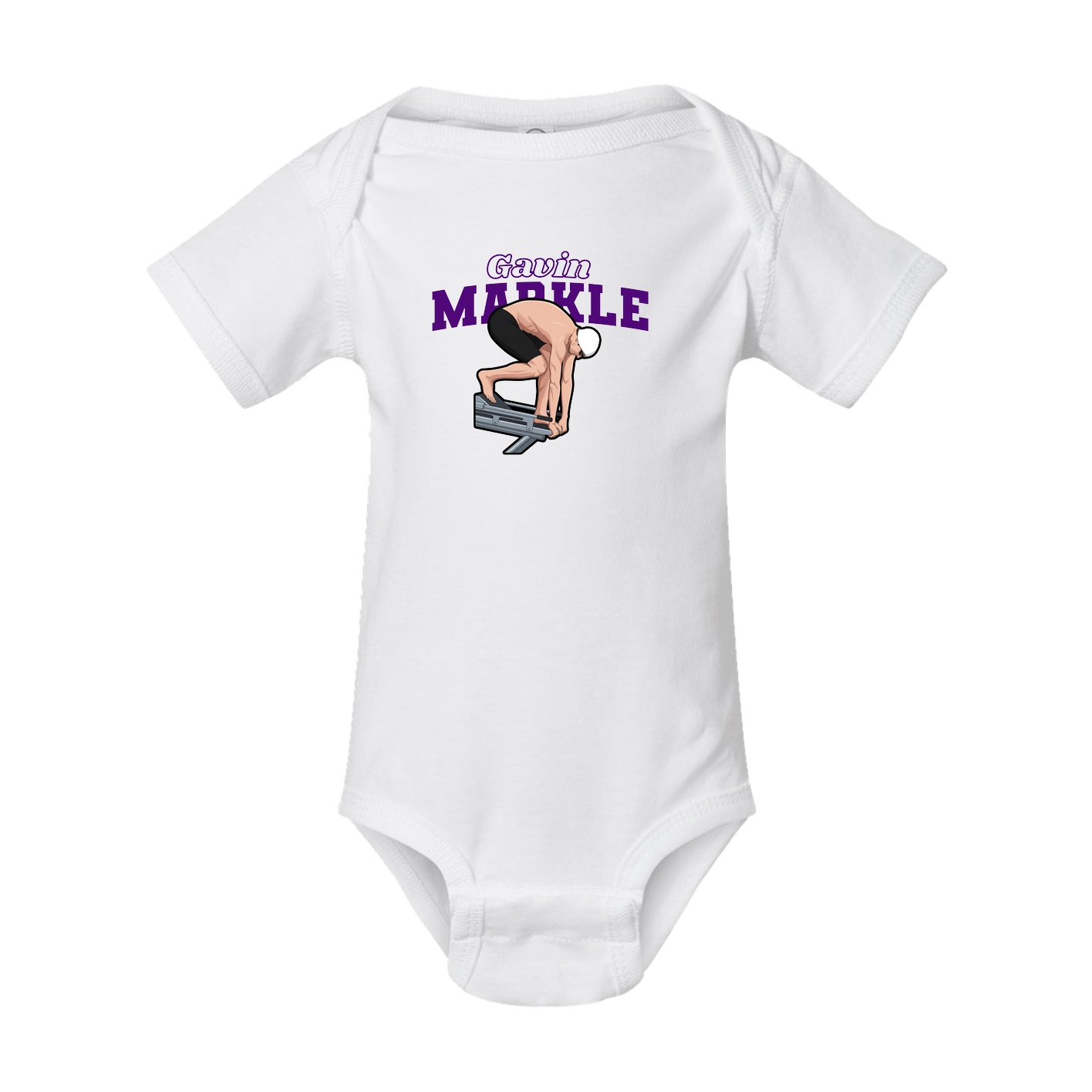Baby Onesie — Name Arch in White
