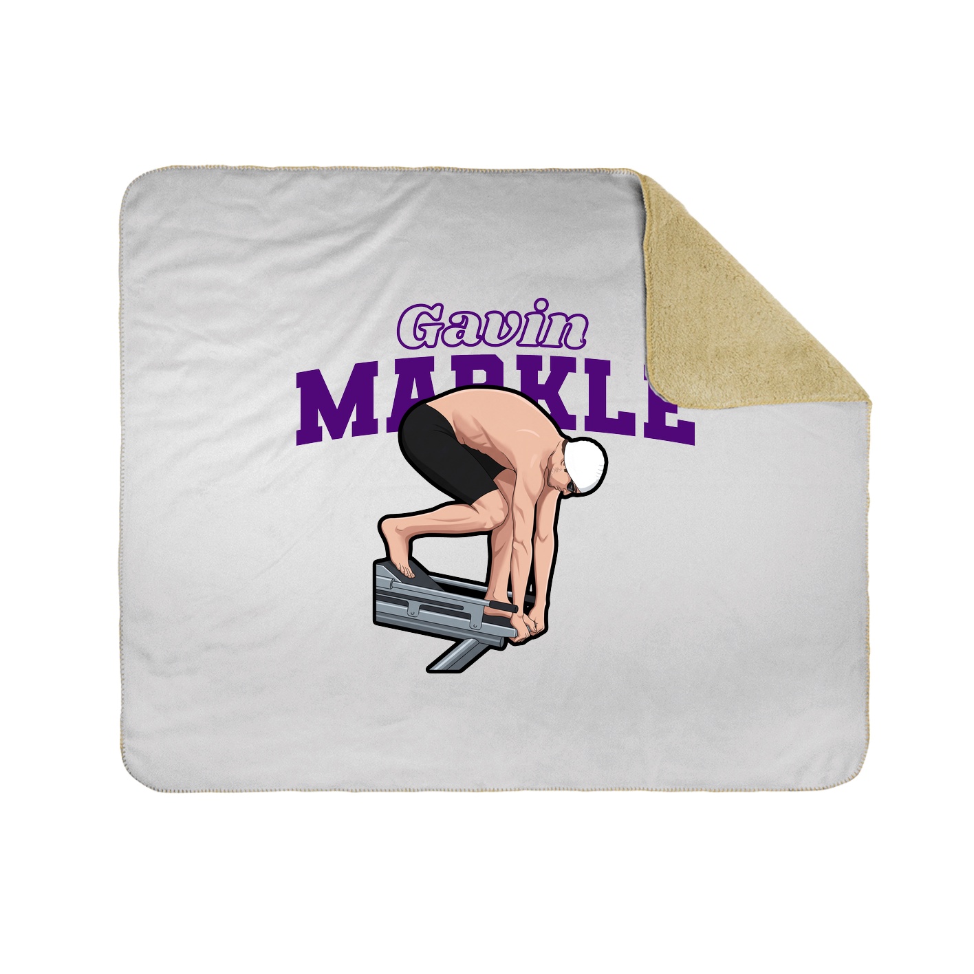 Throw Blanket — Name Arch in White