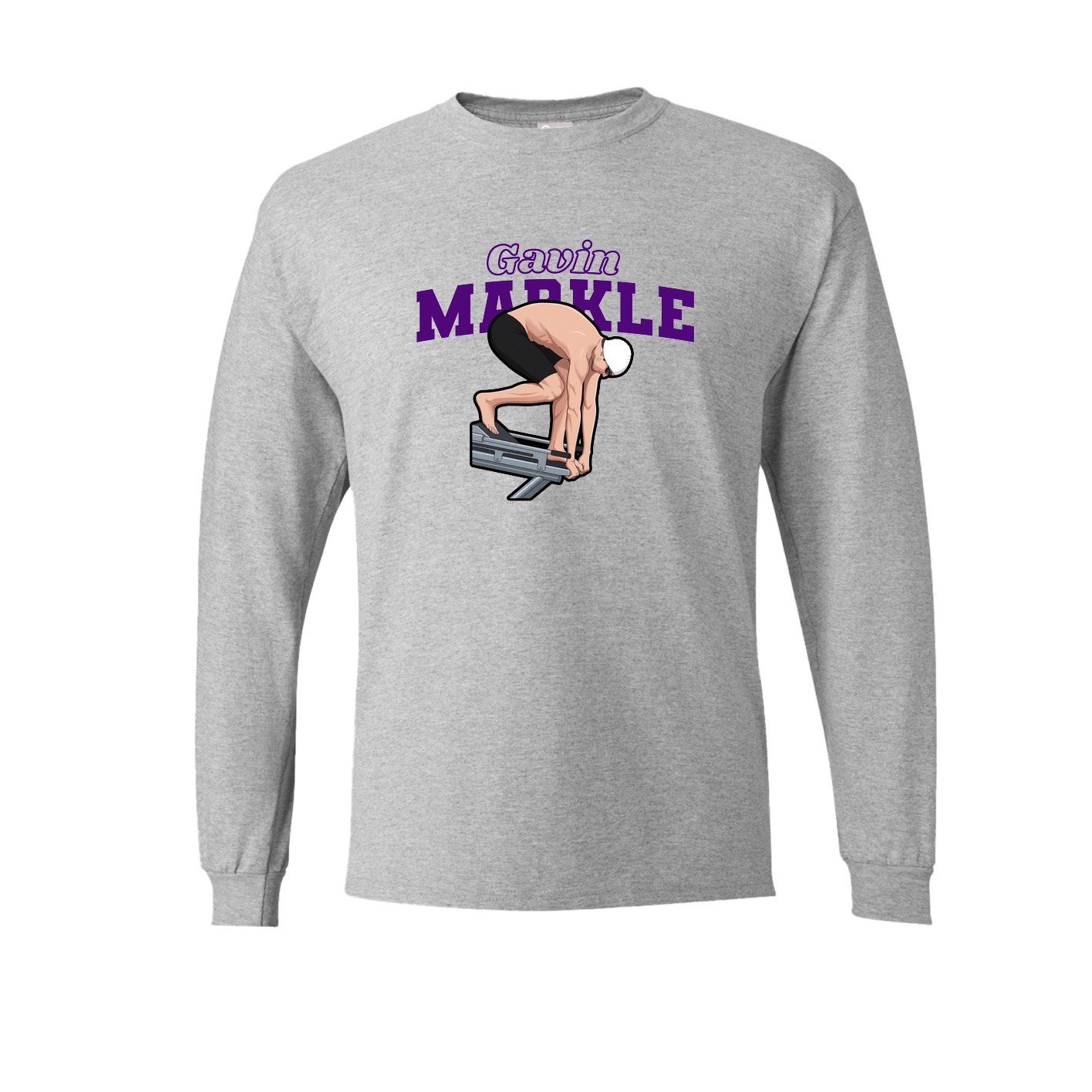 Long Sleeve Tee — Name Arch in Grey