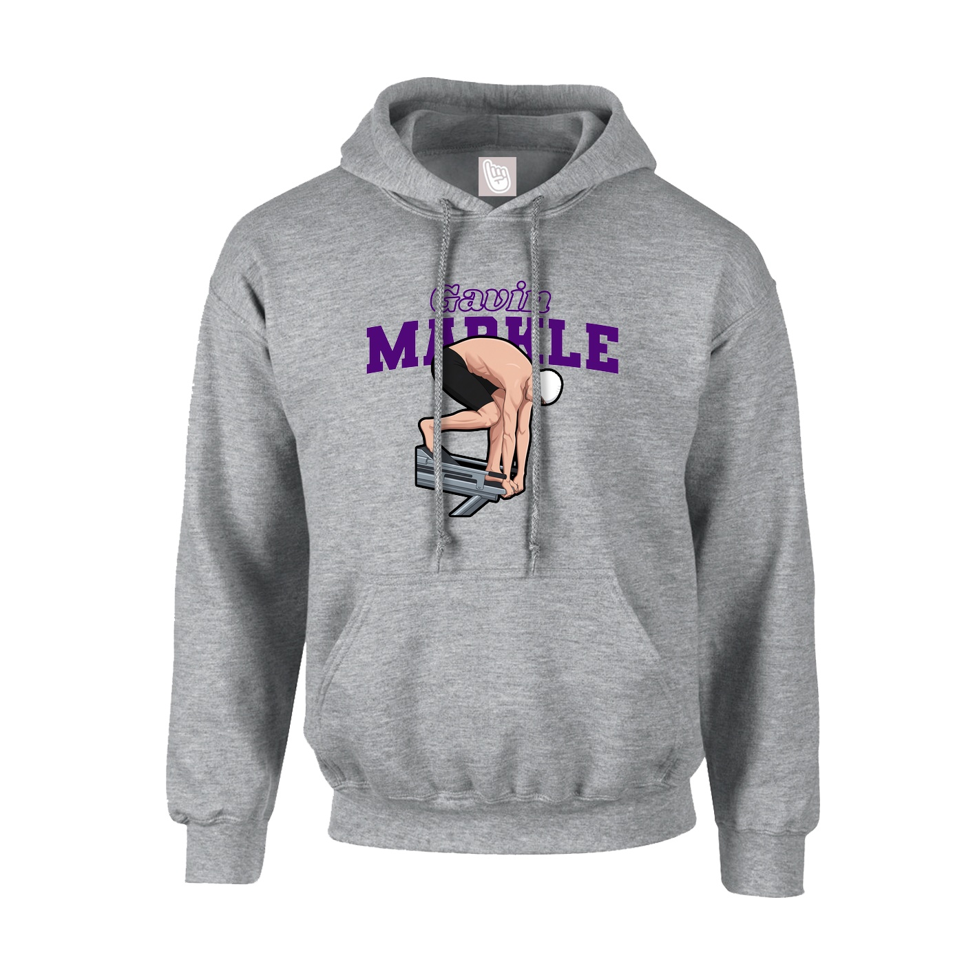 Hoodie — Name Arch in Grey