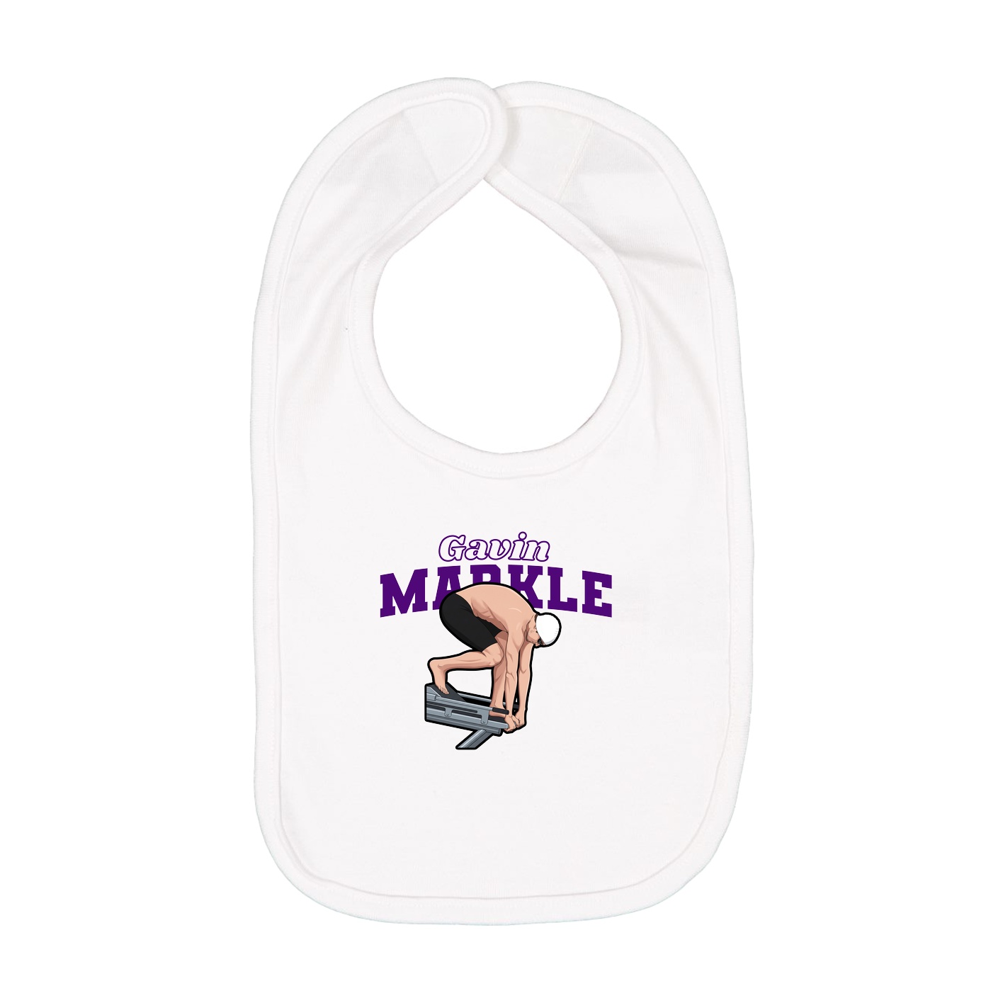 Infant Bib — Name Arch in White