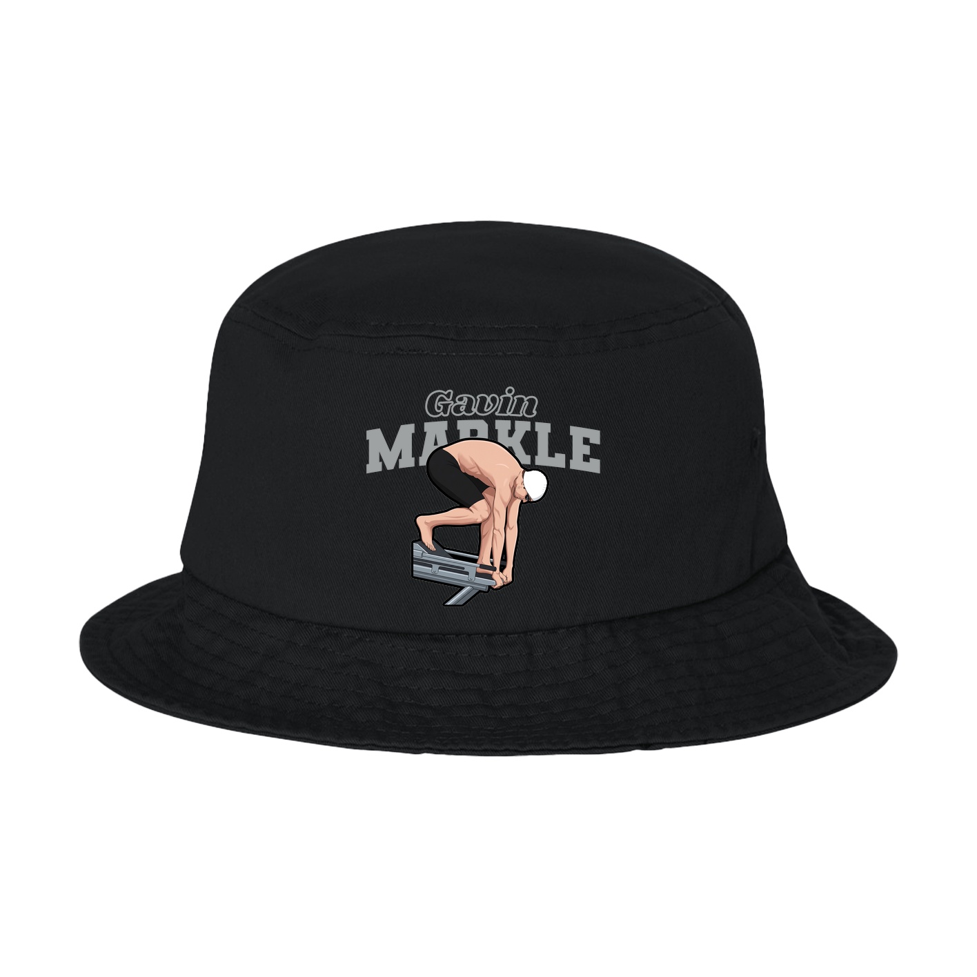 Bucket Cap — Name Arch in Black