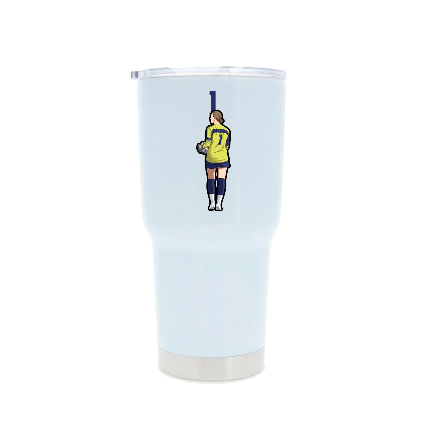 30oz Stainless Steel Tumbler — Number Top in White