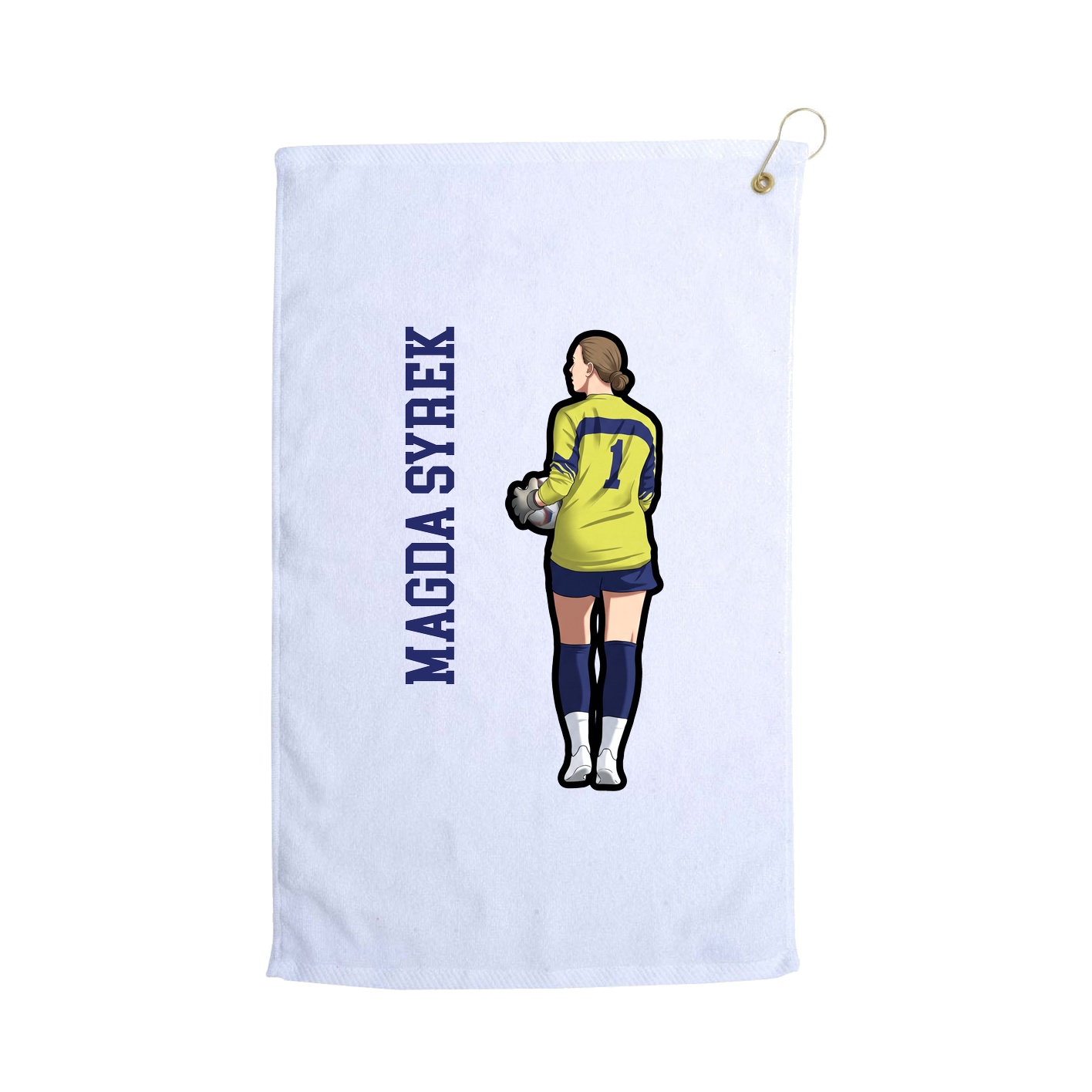 Golf Towel — Name Vertical in White