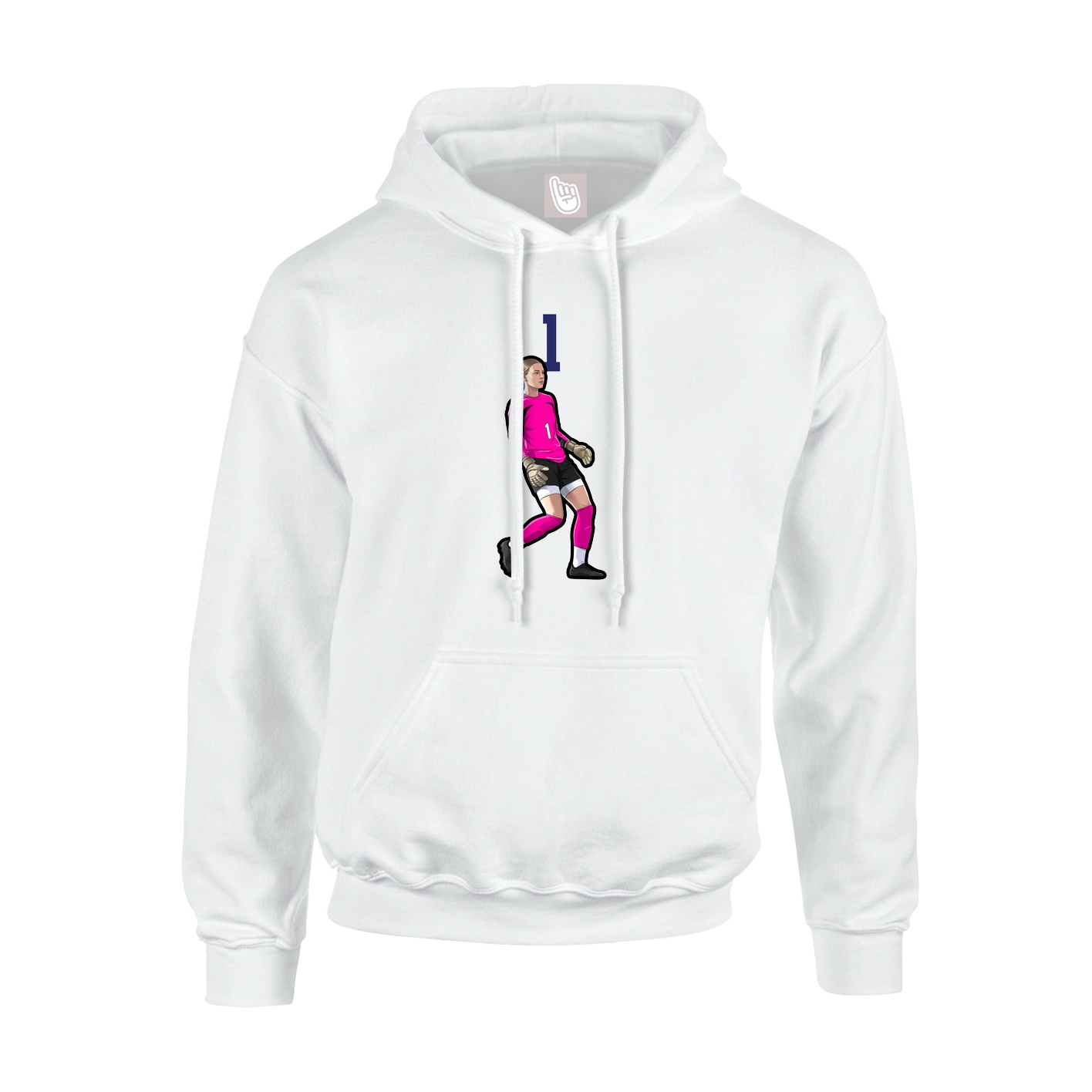 Youth Hoodie — Number Top in White