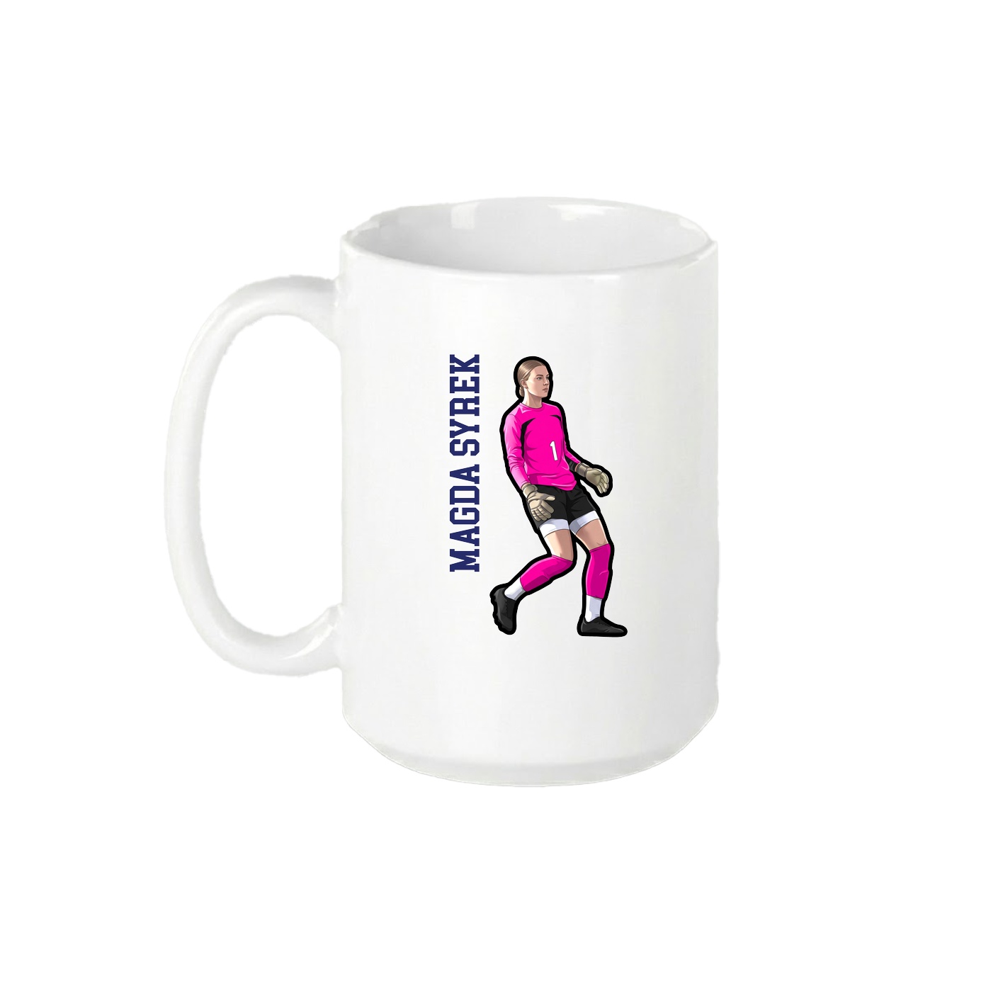 15oz Coffee Mug — Name Vertical in White