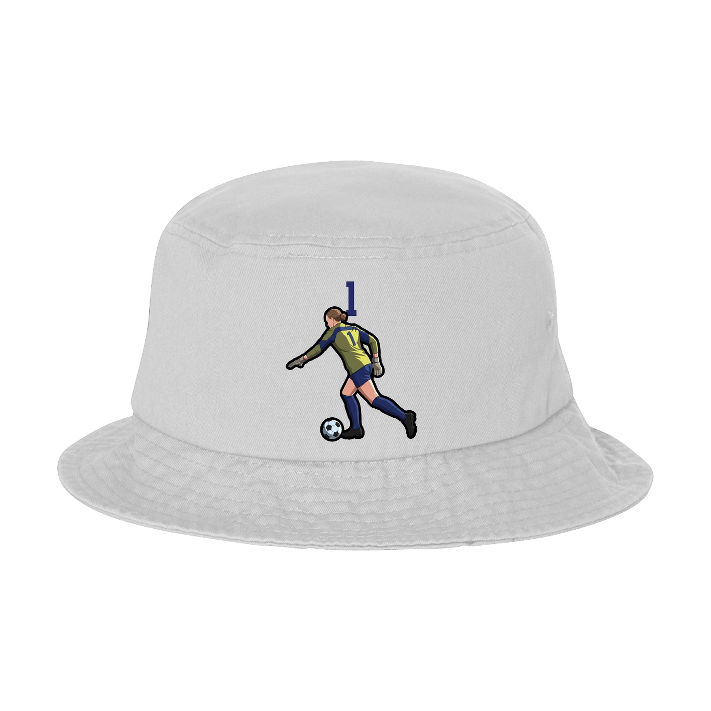 Bucket Cap — Number Top in White