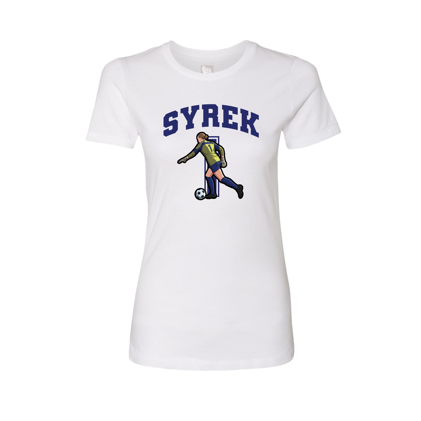 Fitted Women's Tee — Number in White