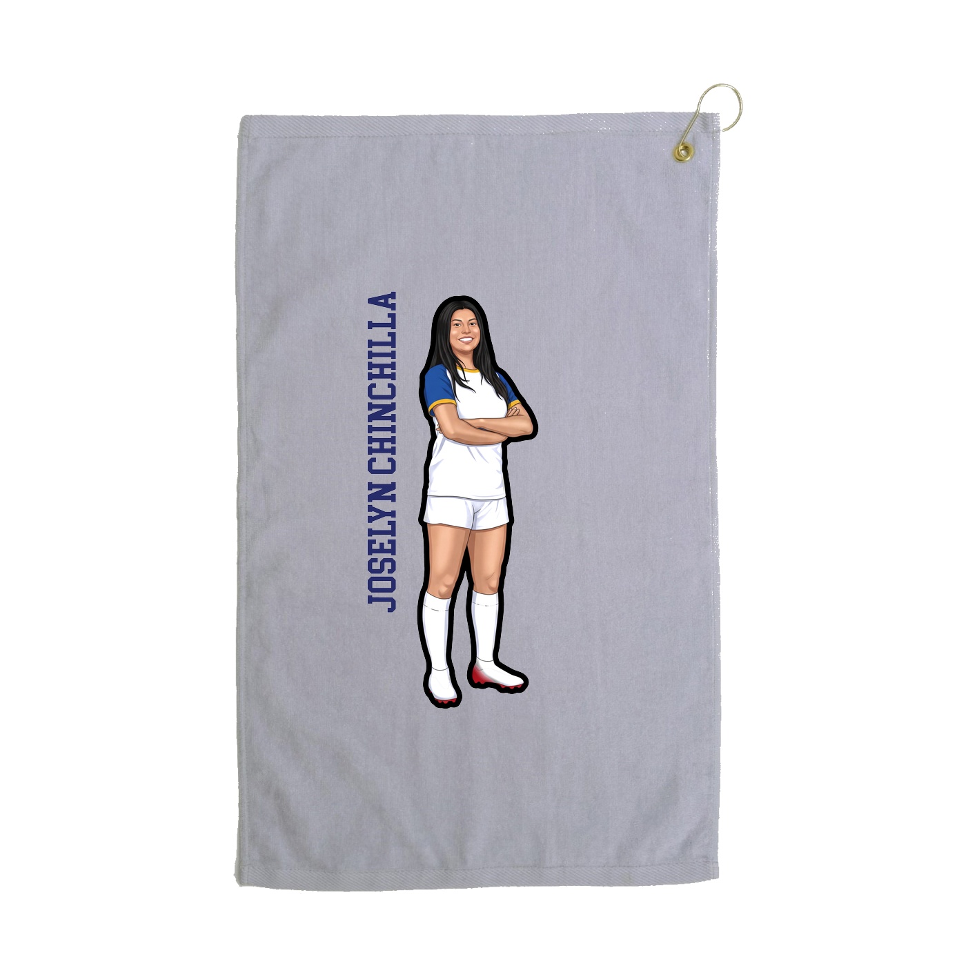 Golf Towel — Name Vertical in Grey
