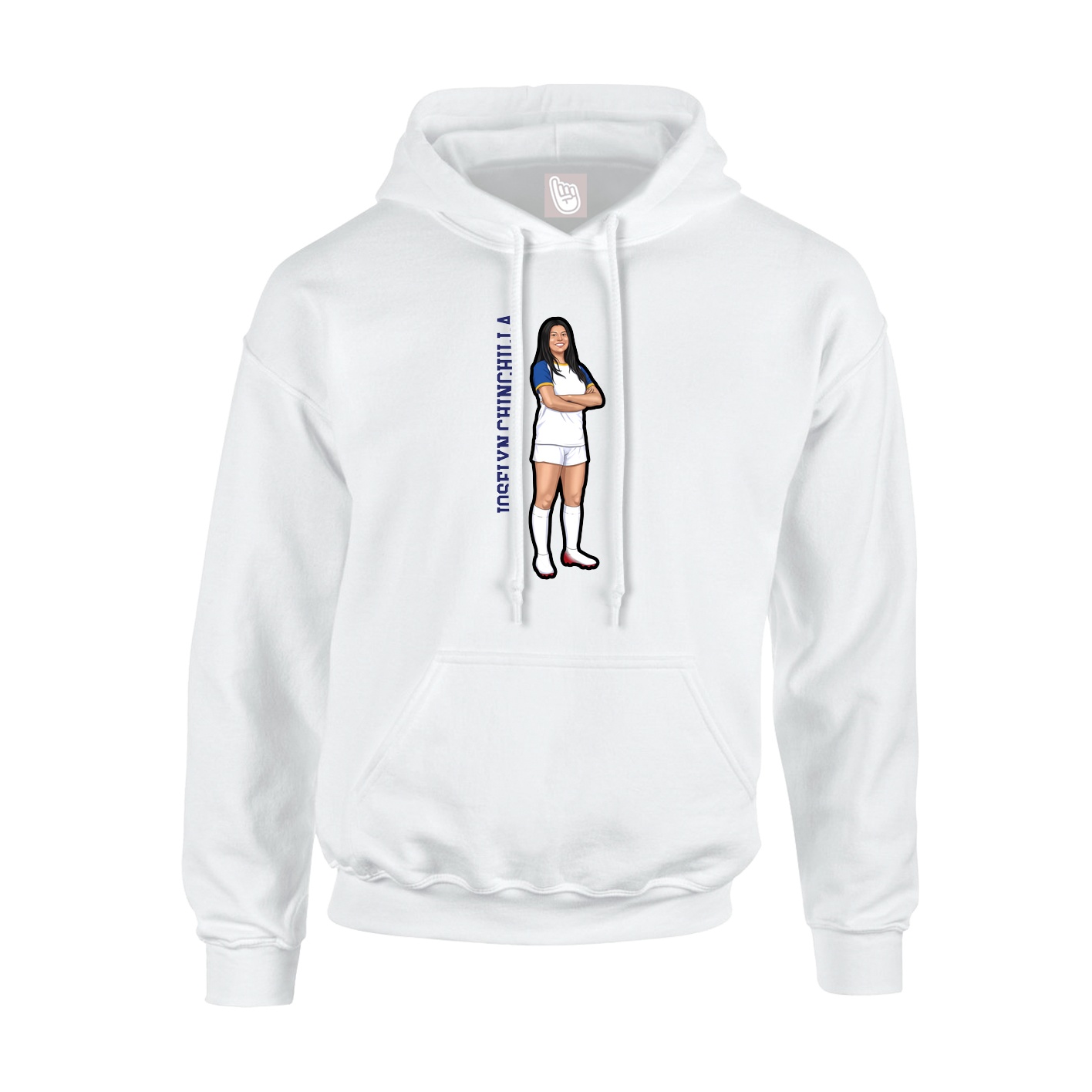 Youth Hoodie — Name Vertical in White