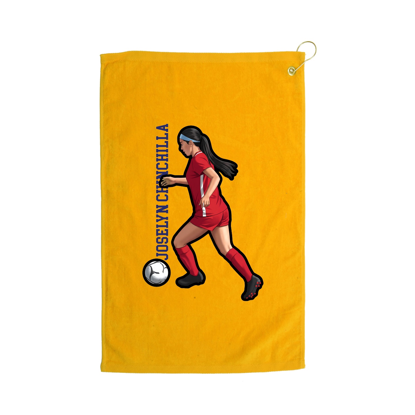 Golf Towel — Name Vertical in Gold