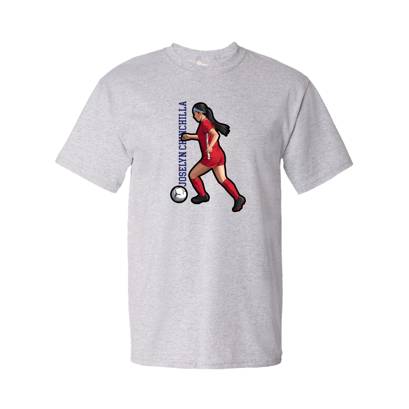 Tee — Name Vertical in Grey
