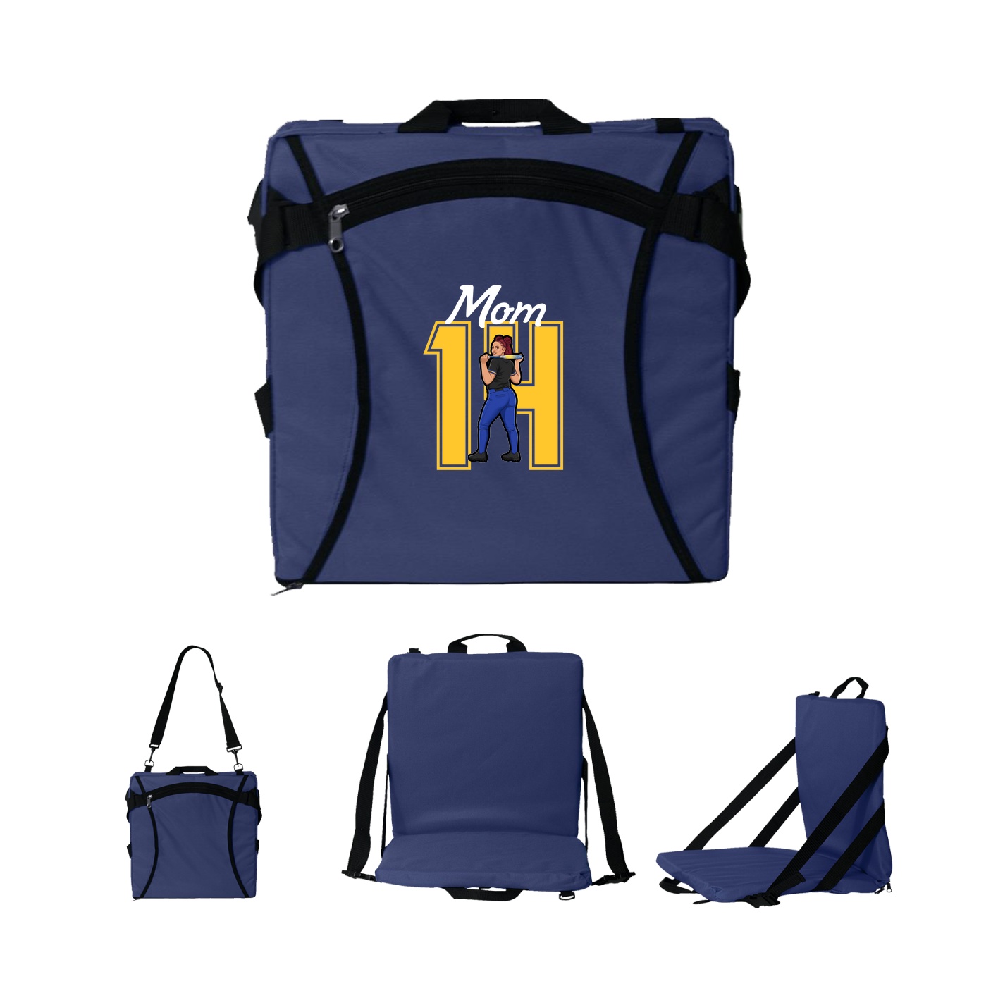 Folding Stadium Seat — Mothers Day Shirsey in Navy