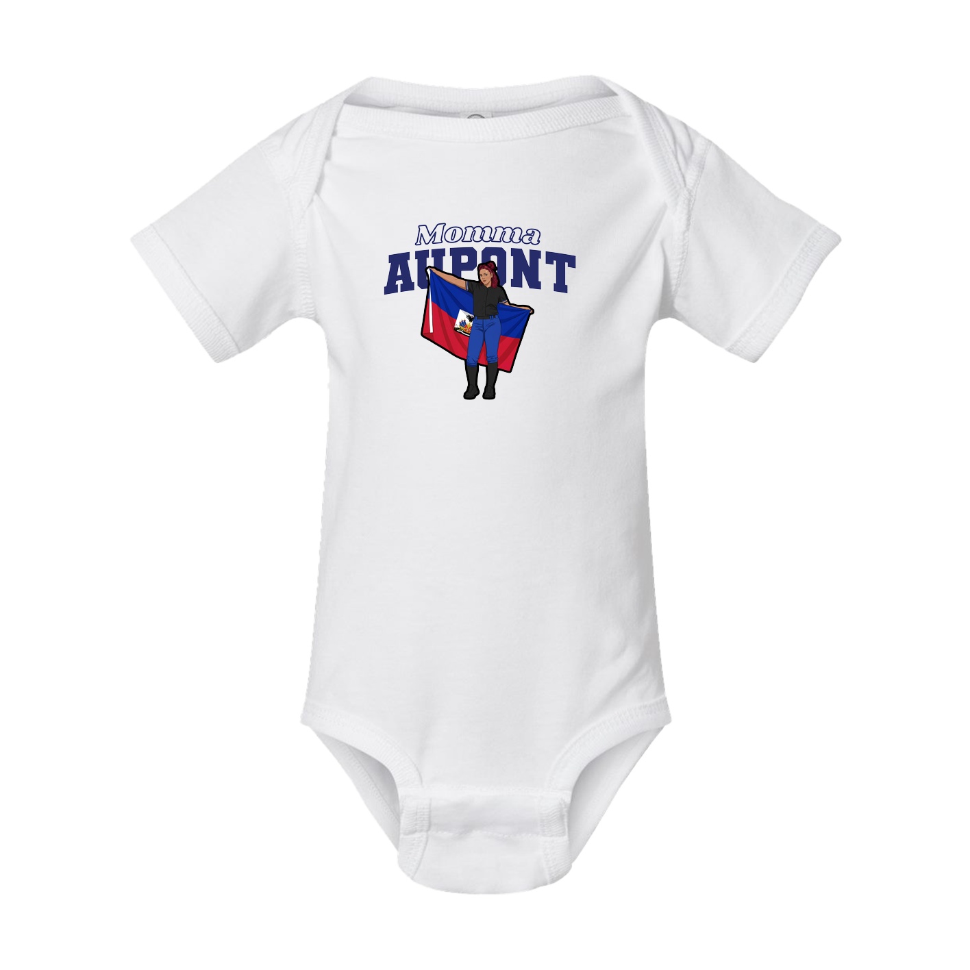 Baby Onesie — Mothers Day Block in White
