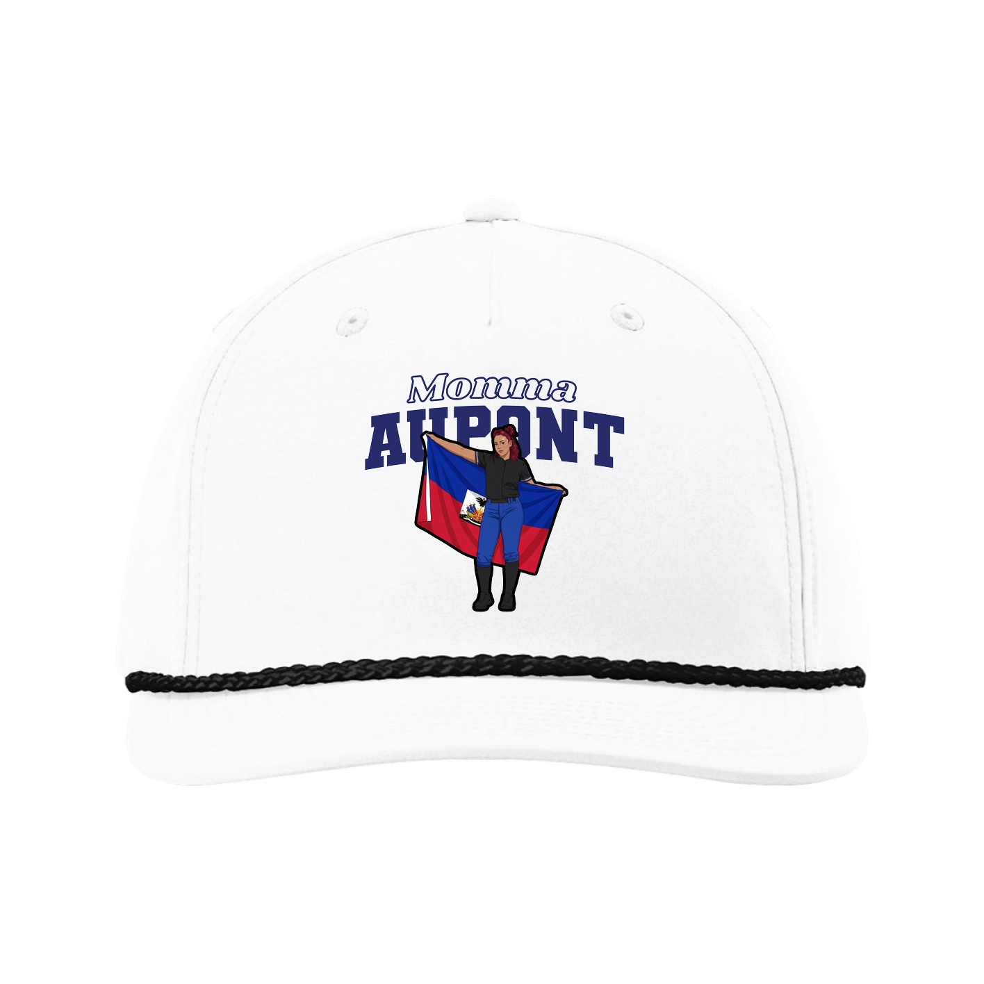 Five-Panel Classic Rope Cap — Mothers Day Block in White