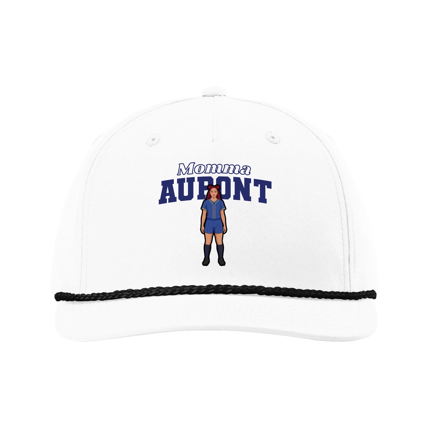 Five-Panel Classic Rope Cap — Mothers Day Block in White