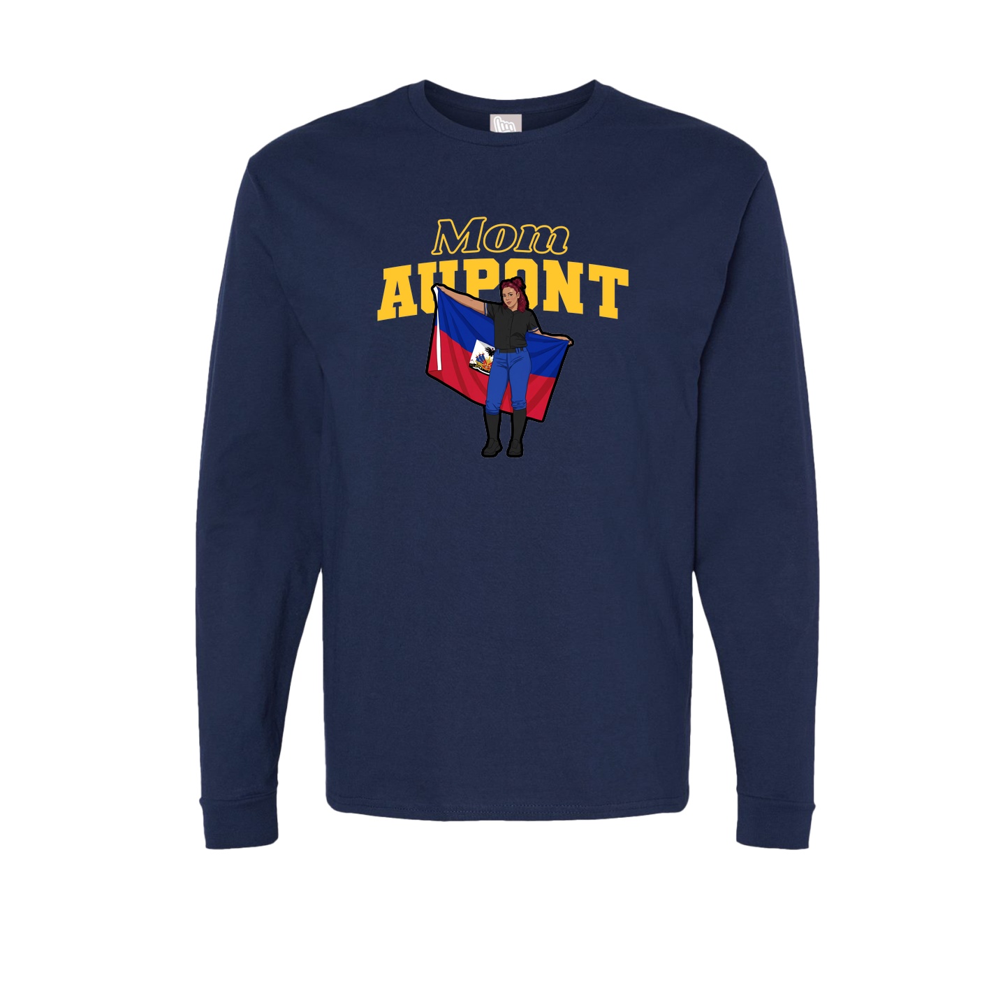 Long Sleeve Tee — Mothers Day Block in Navy