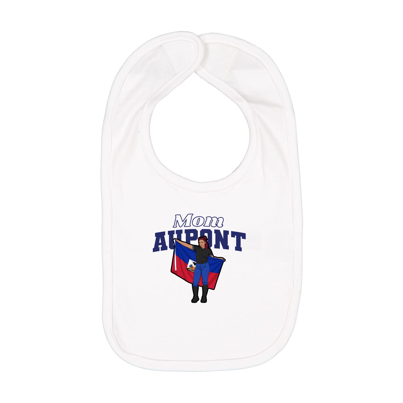 Infant Bib — Mothers Day Block in White