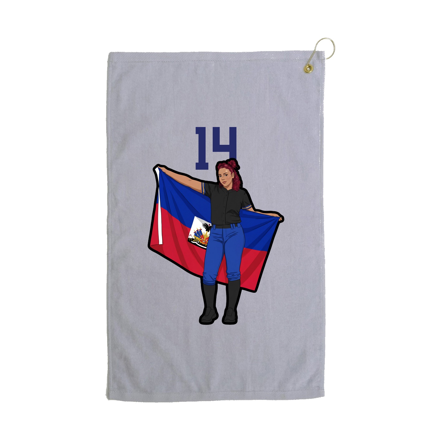 Golf Towel — Number Top in Grey