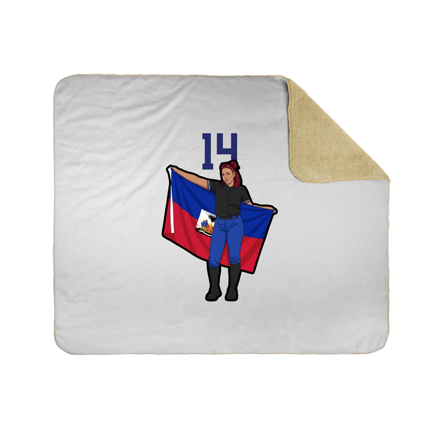 Throw Blanket — Number Top in White