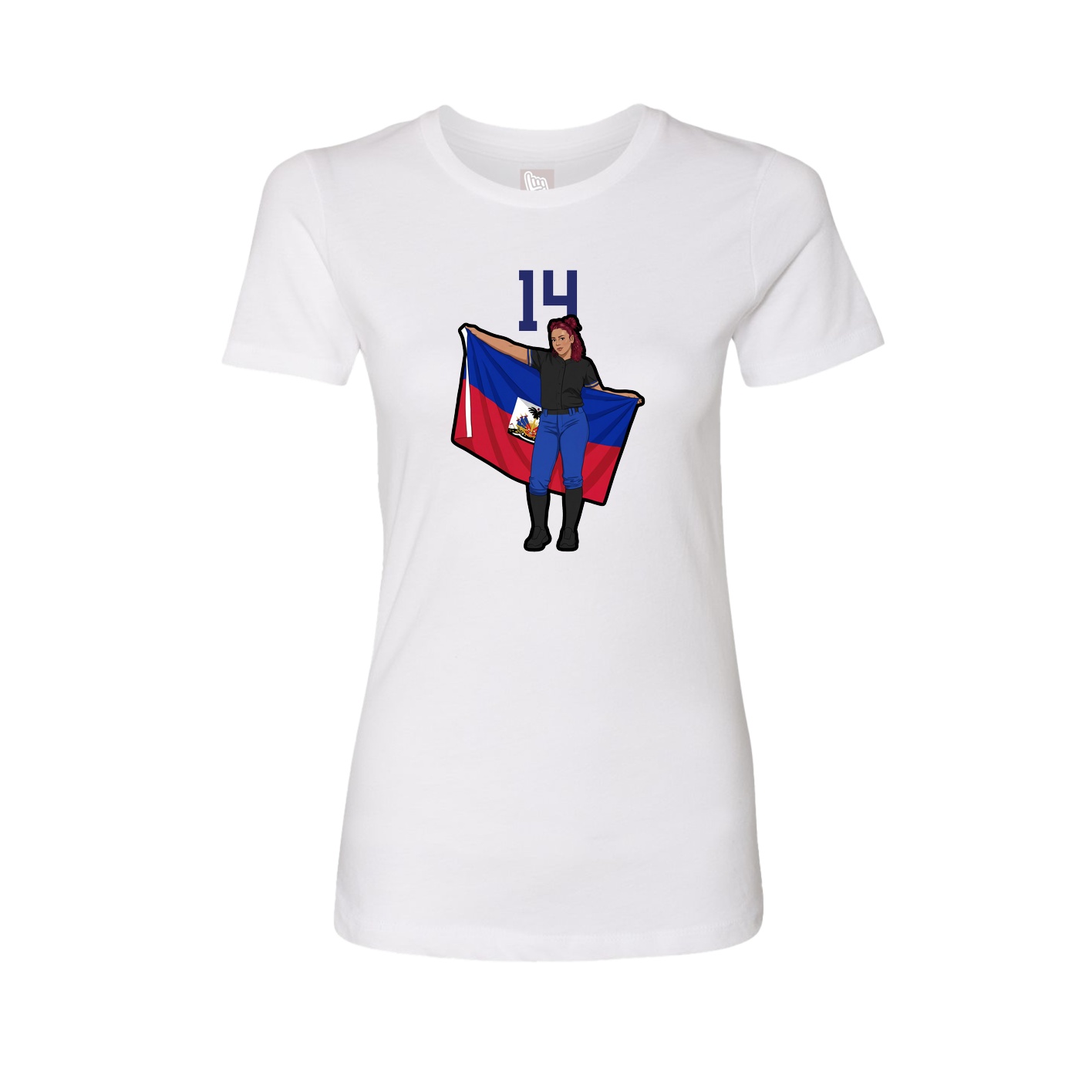 Fitted Women's Tee — Number Top in White
