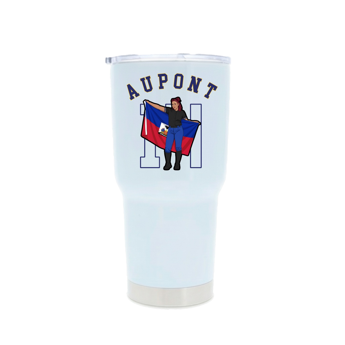30oz Stainless Steel Tumbler — Shirsey Arch in White