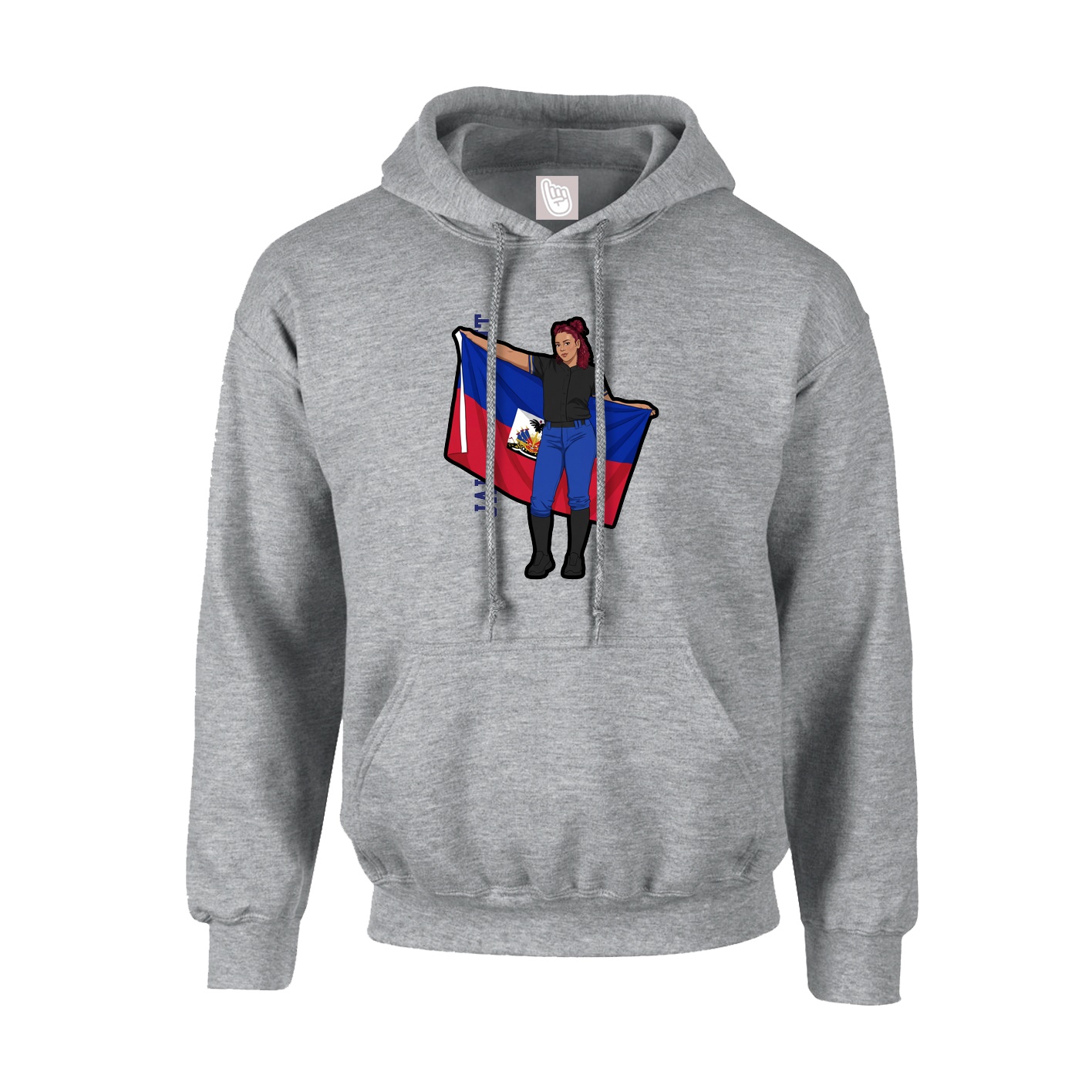 Hoodie — Name Vertical in Grey