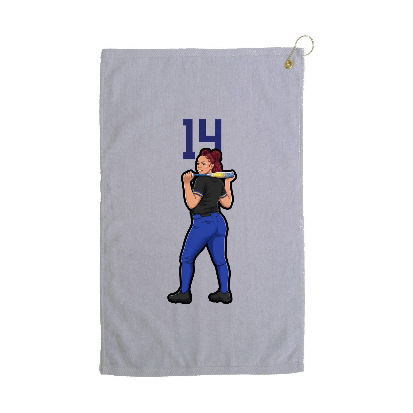 Golf Towel — Number Top in Grey