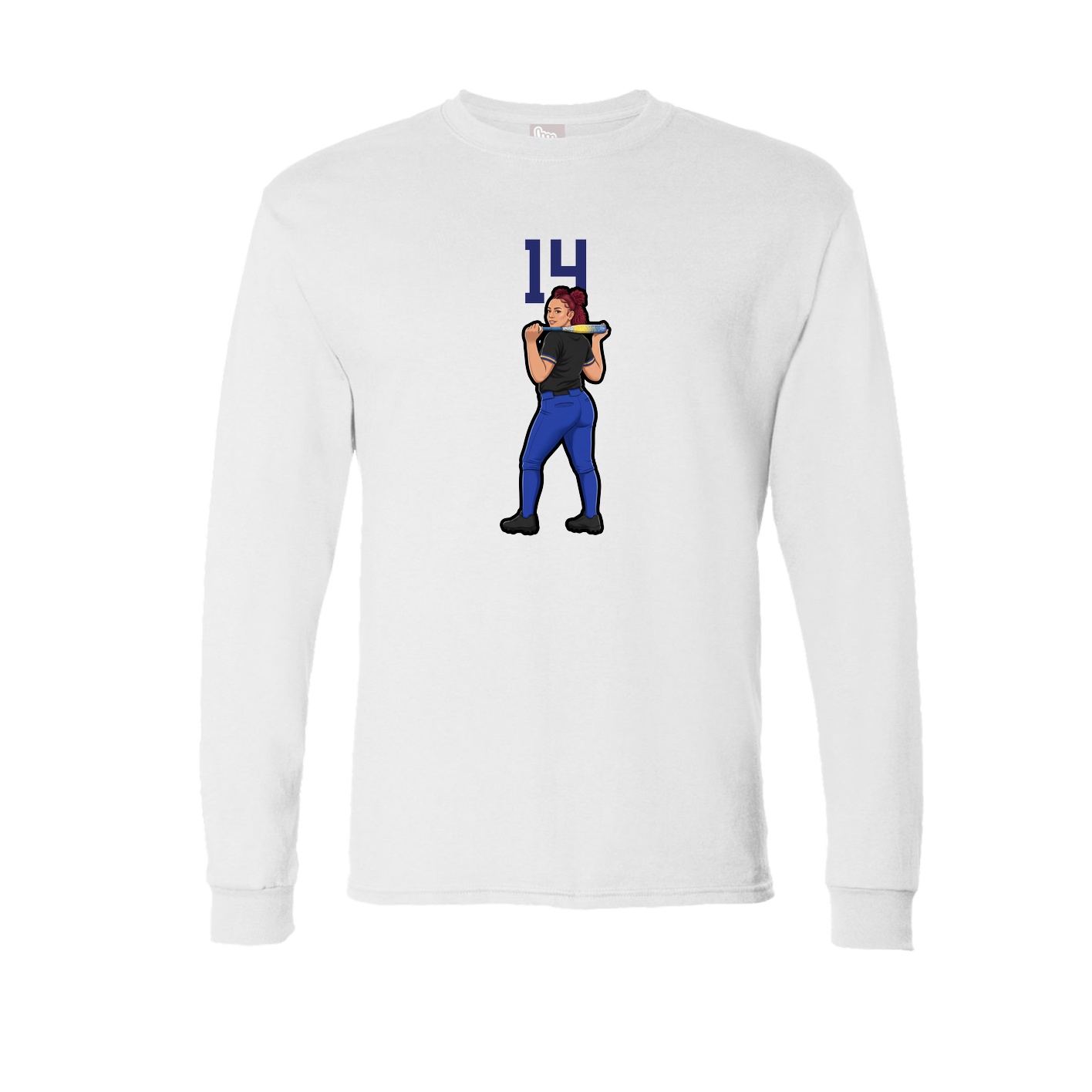Long Sleeve Tee — Number Top in White