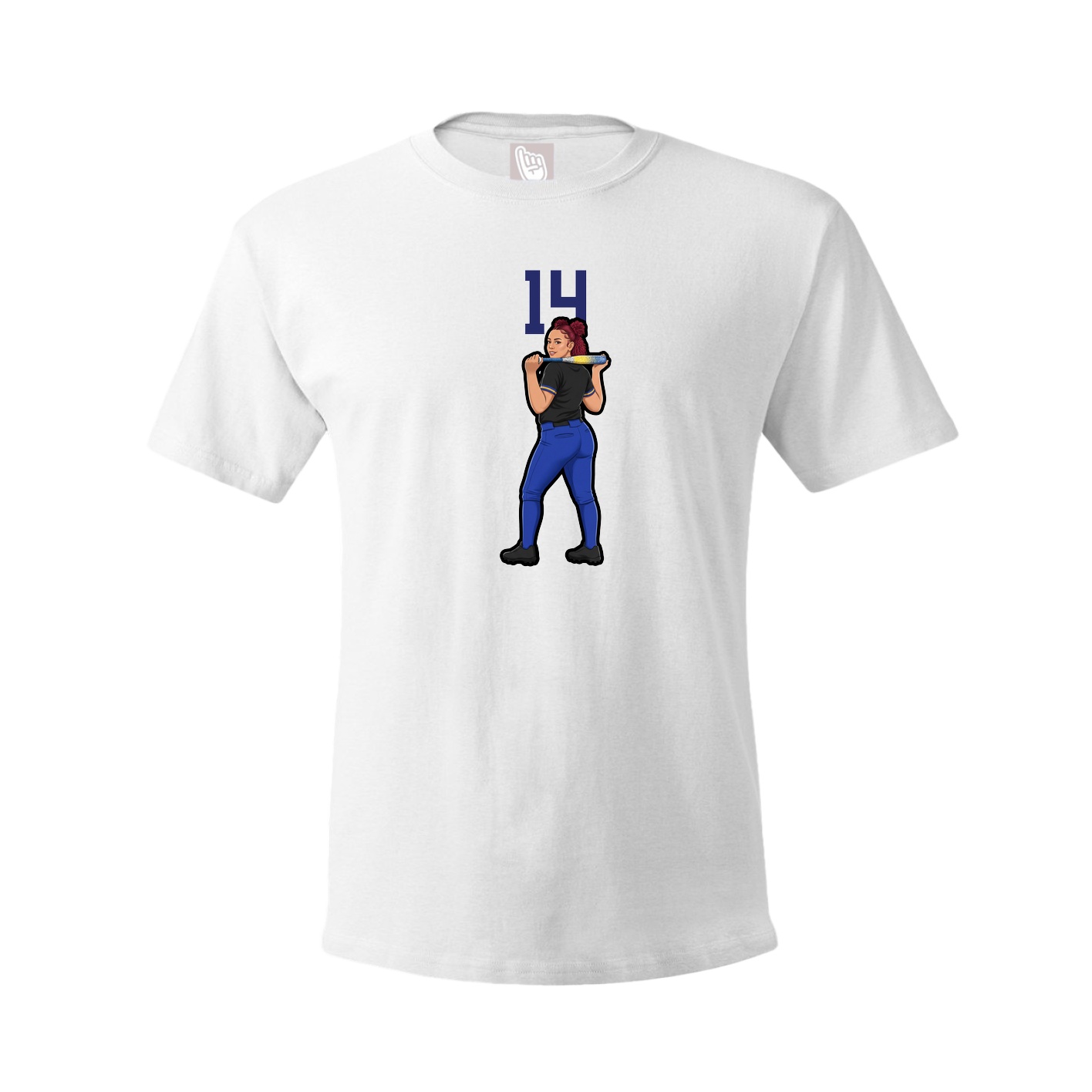 Youth Tee — Number Top in White